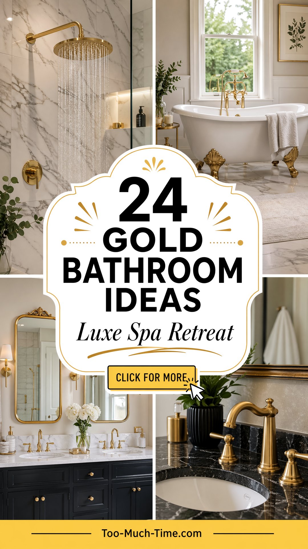 24 Gold Bathroom Ideas Spa-like Finishes and Spa Glow. - 24 Gold Bathroom Ideas: Spa-like Finishes and Spa Glow.
