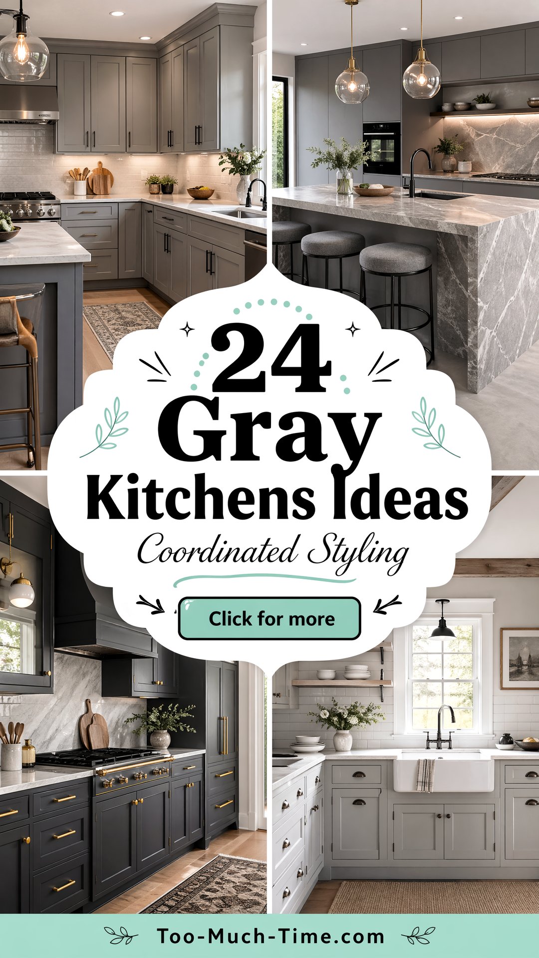 24 Gray Kitchens Ideas for Coordinated Kitchen Styling - 24 Gray Kitchens Ideas for Coordinated Kitchen Styling