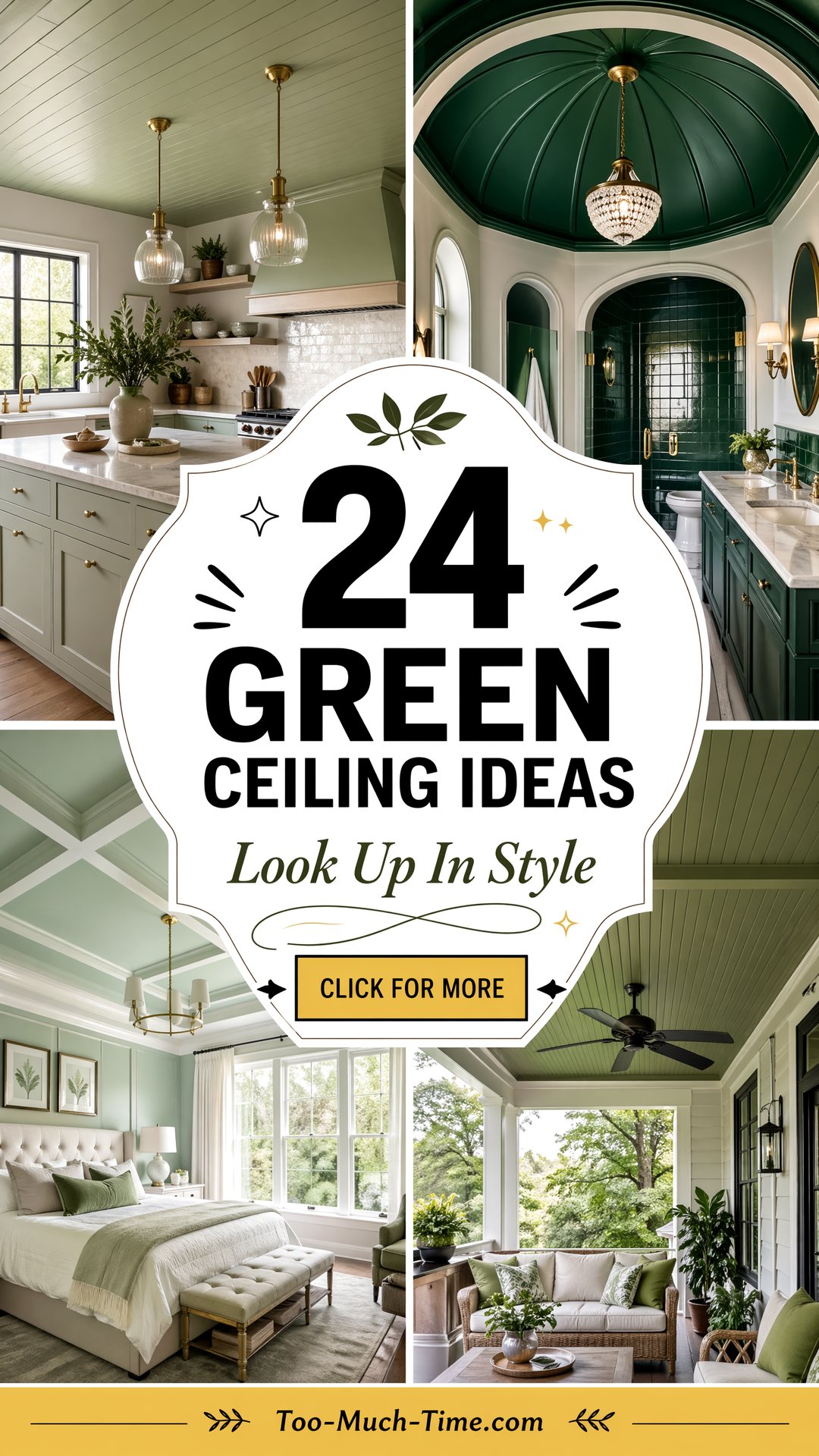 24 Green Ceiling Ideas to Brighten Kitchens and Baths - 24 Green Ceiling Ideas to Brighten Kitchens and Baths
