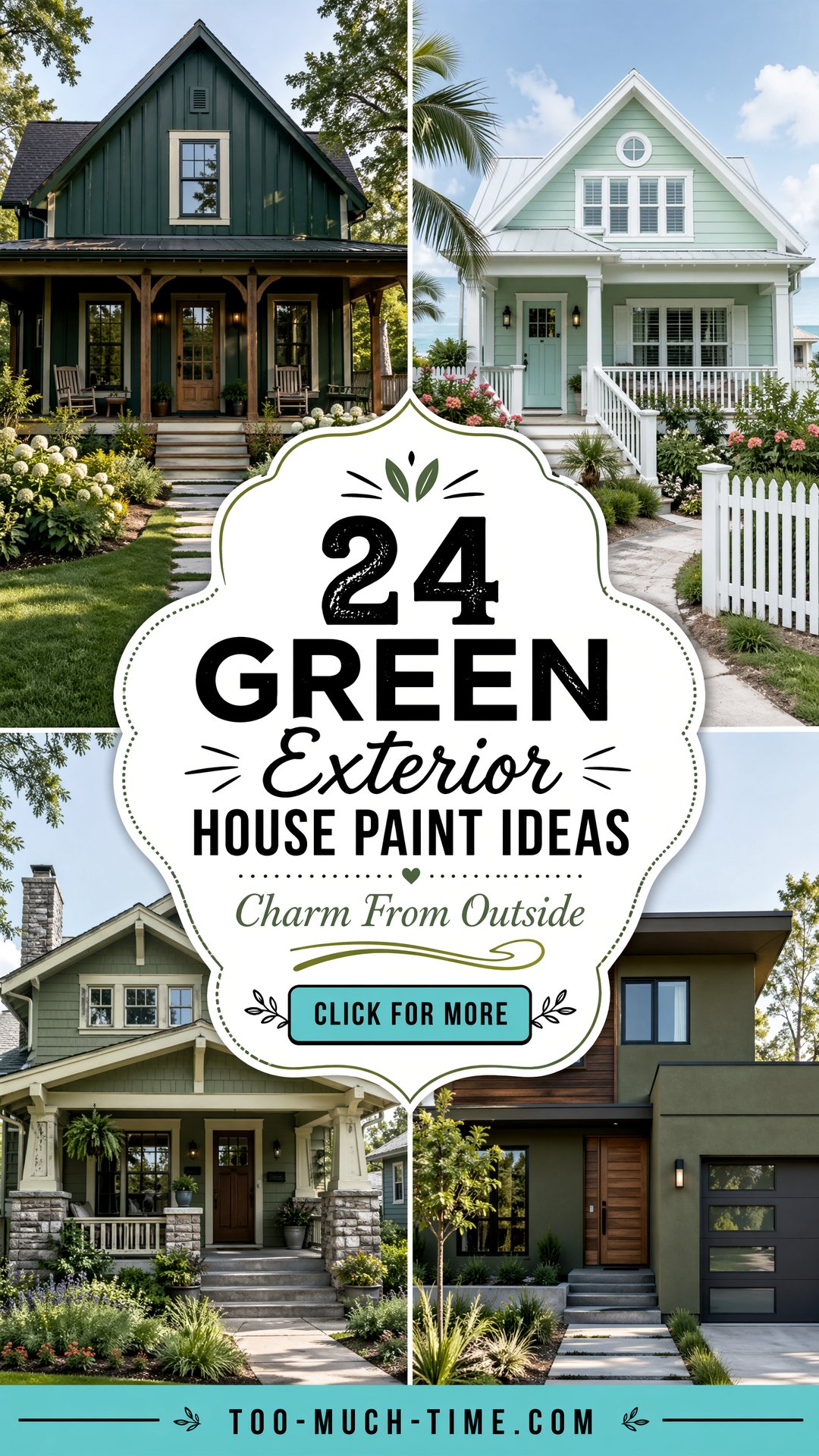 24 Green Exterior House Paint Ideas for Lasting Charm - 24 Green Exterior House Paint Ideas for Lasting Charm