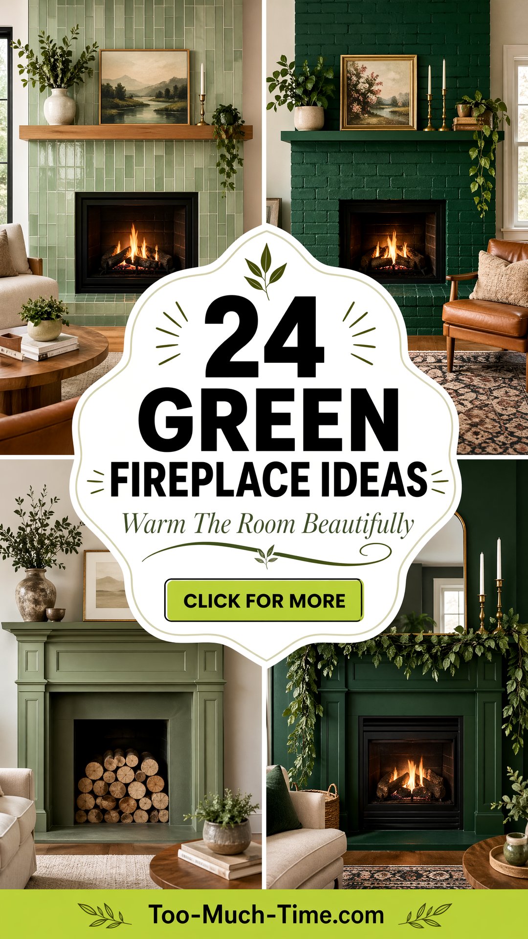 24 Green Fireplace Ideas to Warm The Room Beautifully - 24 Green Fireplace Ideas to Warm The Room Beautifully