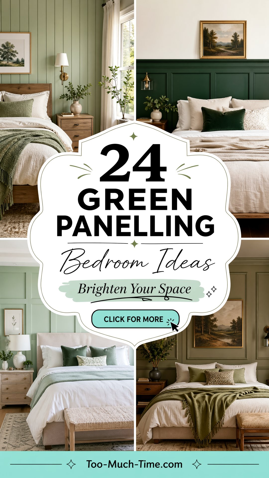 24 Green Panelling Bedroom Ideas to Brighten Space - 24 Green Panelling Bedroom Ideas to Brighten Space