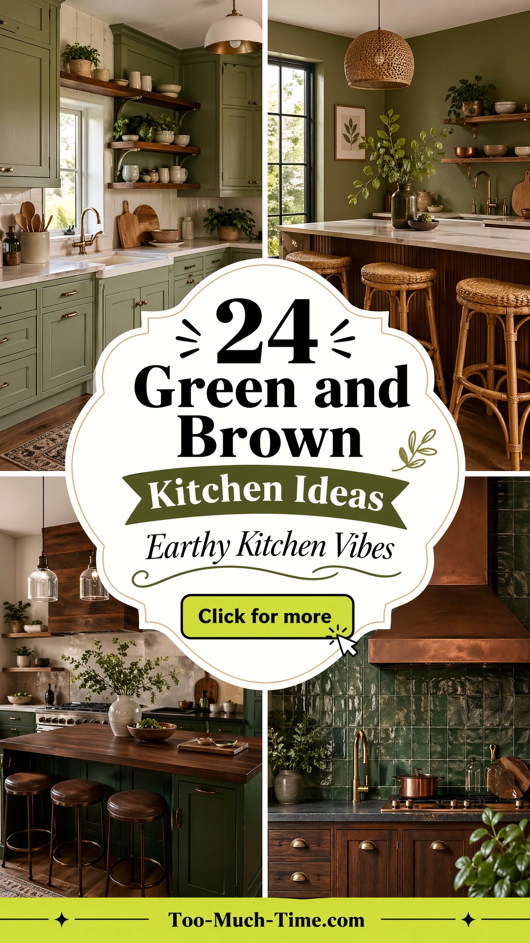 24 Green and Brown Kitchen Ideas for Warm Cooking Daily - 24 Green and Brown Kitchen Ideas for Warm Cooking Daily