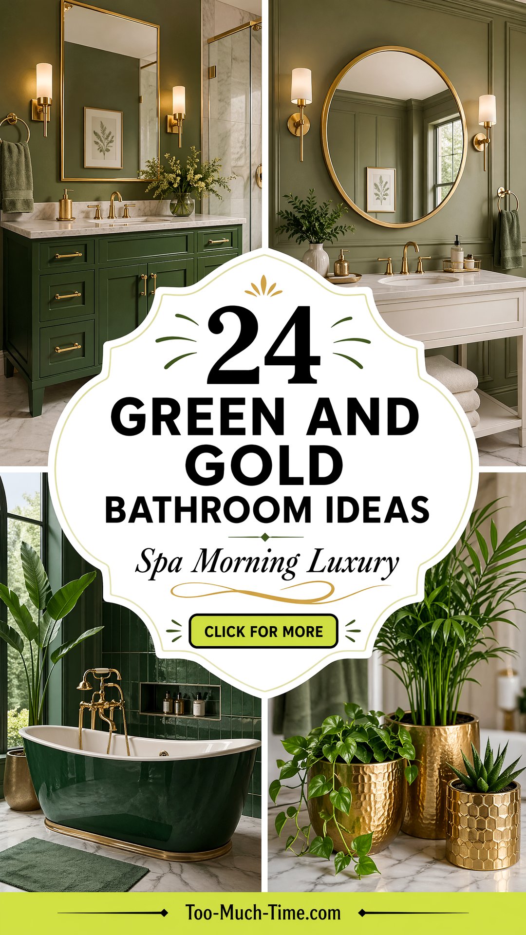 24 Green and Gold Bathroom Ideas for Spa Mornings Today - 24 Green and Gold Bathroom Ideas for Spa Mornings Today