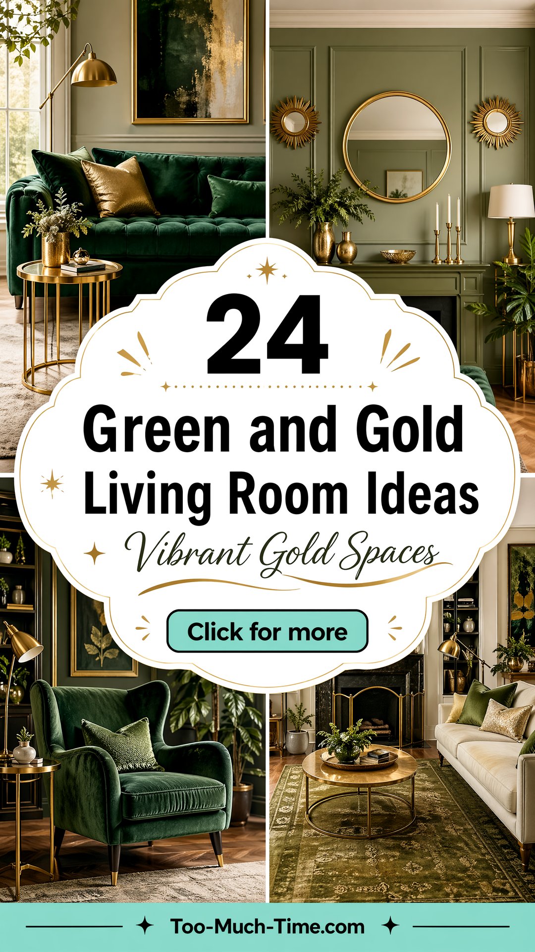 24 Green and Gold Living Room Ideas for Vibrant Spaces - 24 Green and Gold Living Room Ideas for Vibrant Spaces