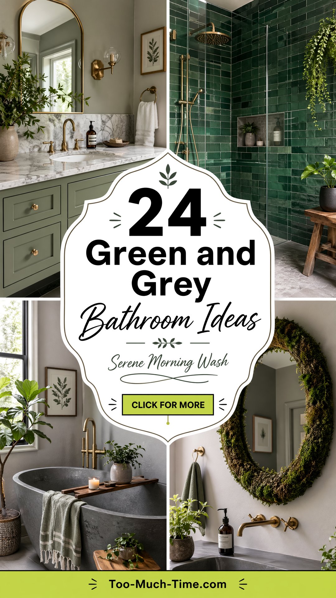 24 Green and Grey Bathroom Ideas for Serene Mornings - 24 Green and Grey Bathroom Ideas for Serene Mornings