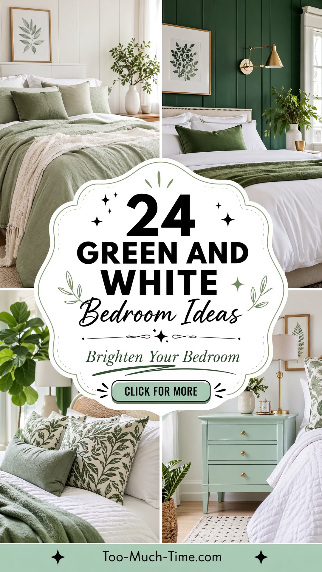 24 Green and White Bedroom Ideas for a Brighter Feel - 24 Green and White Bedroom Ideas for a Brighter Feel
