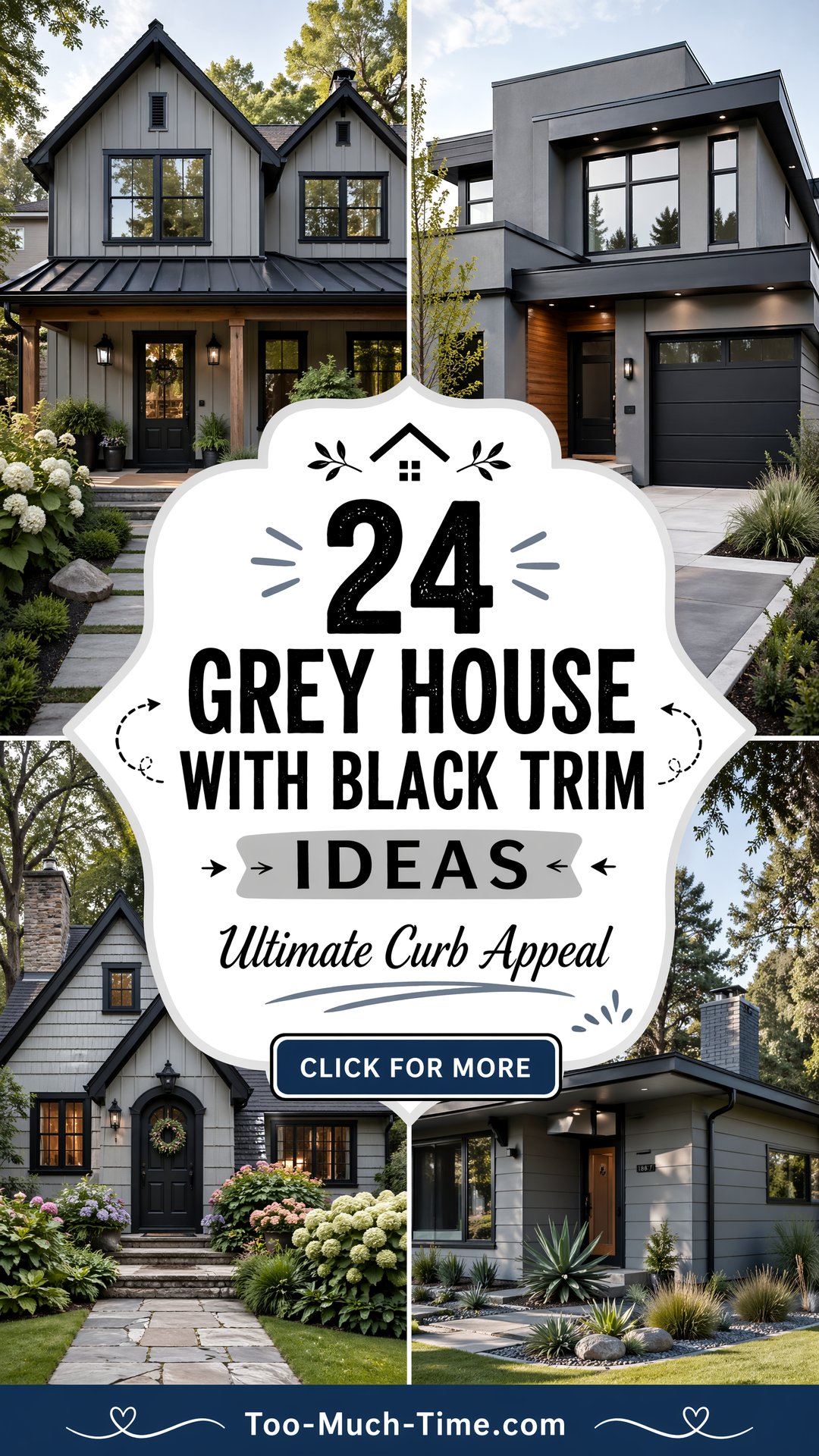24 Grey House with Black Trim Ideas Deliver Curb Appeal - 24 Grey House with Black Trim Ideas Deliver Curb Appeal