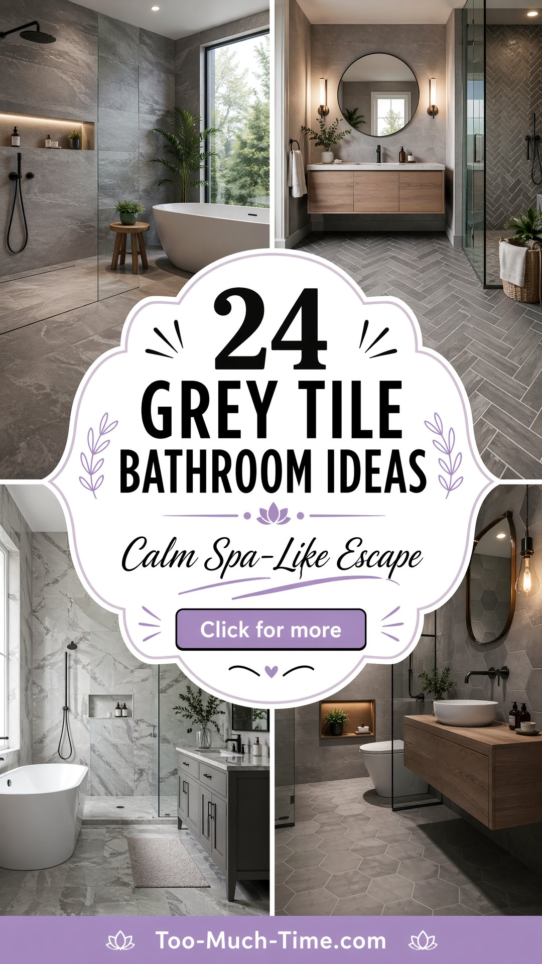 24 Grey Tile Bathroom Ideas Calm Spa-like Update Today - 24 Grey Tile Bathroom Ideas: Calm Spa-like Update Today