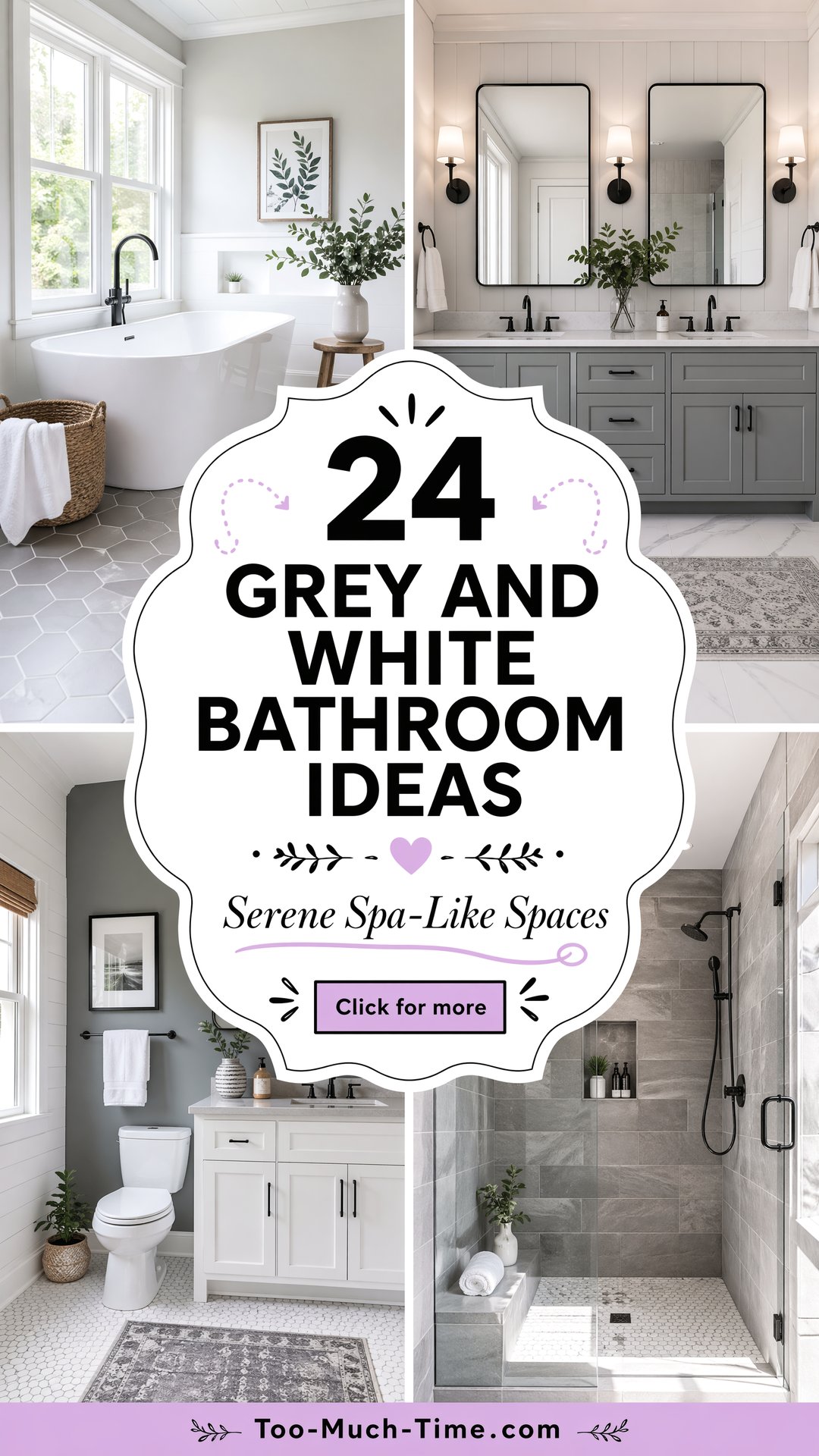 24 Grey and White Bathroom Ideas Serene Spa-like Spaces - 24 Grey and White Bathroom Ideas: Serene Spa-like Spaces