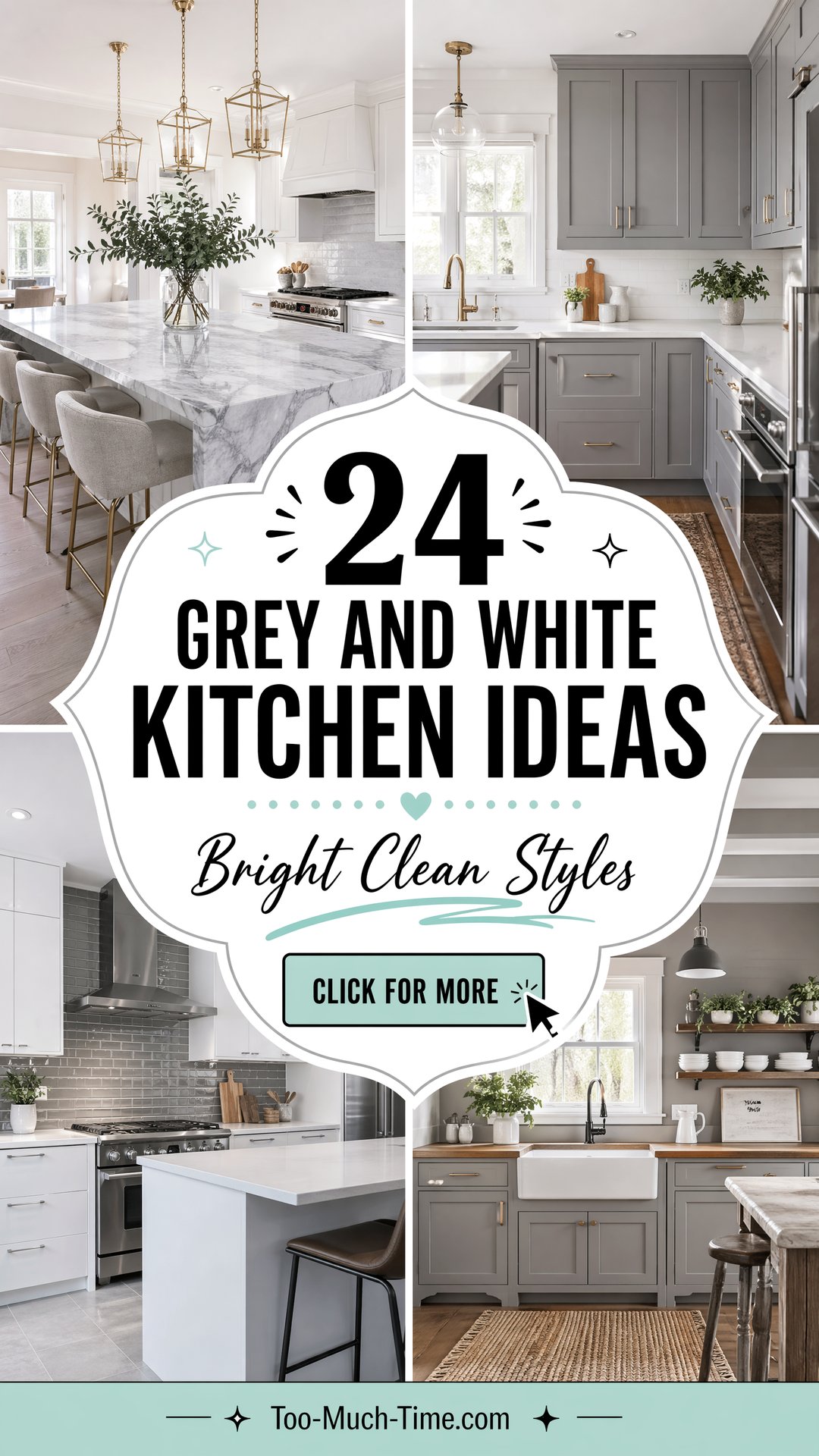 24 Grey and White Kitchen Ideas Bright Clean Styles - 24 Grey and White Kitchen Ideas: Bright, Clean Styles