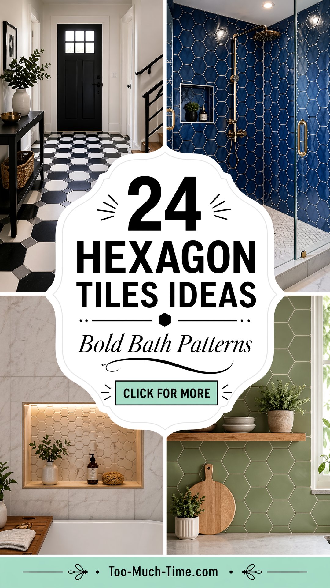 24 Hexagon Tiles Ideas for Bathrooms with Bold Patterns - 24 Hexagon Tiles Ideas for Bathrooms with Bold Patterns