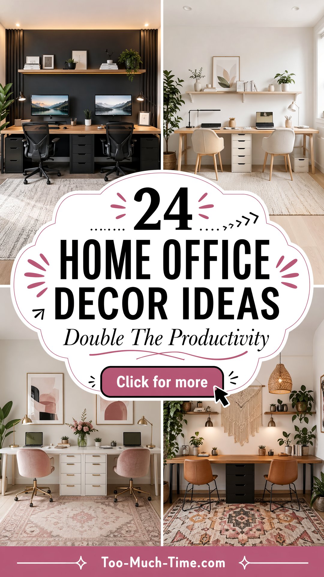 24 Home Office Decor Ideas for Sleek Productive Spaces for Two - 24 Home Office Decor Ideas for Sleek, Productive Spaces for Two