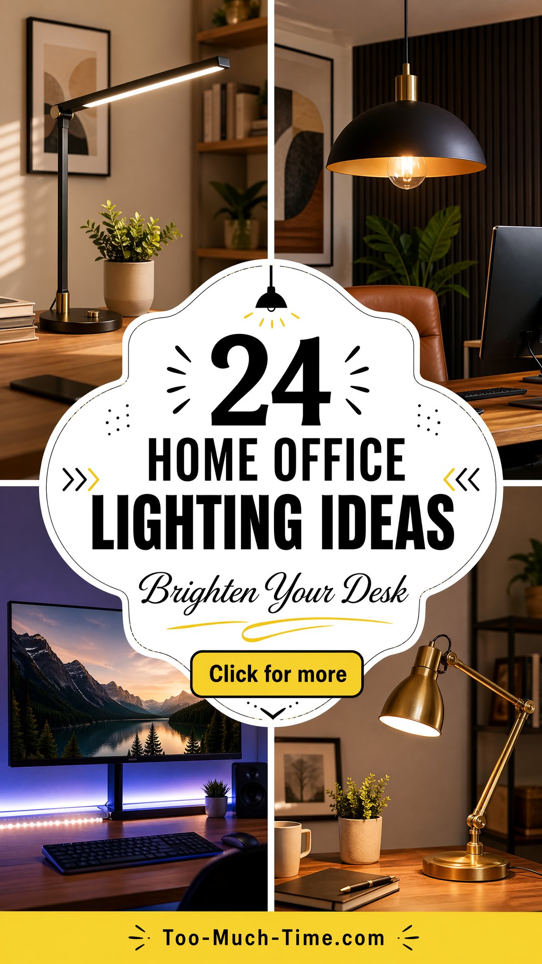 24 Home Office Lighting Ideas Brighter Workspace Daily - 24 Home Office Lighting Ideas: Brighter Workspace Daily