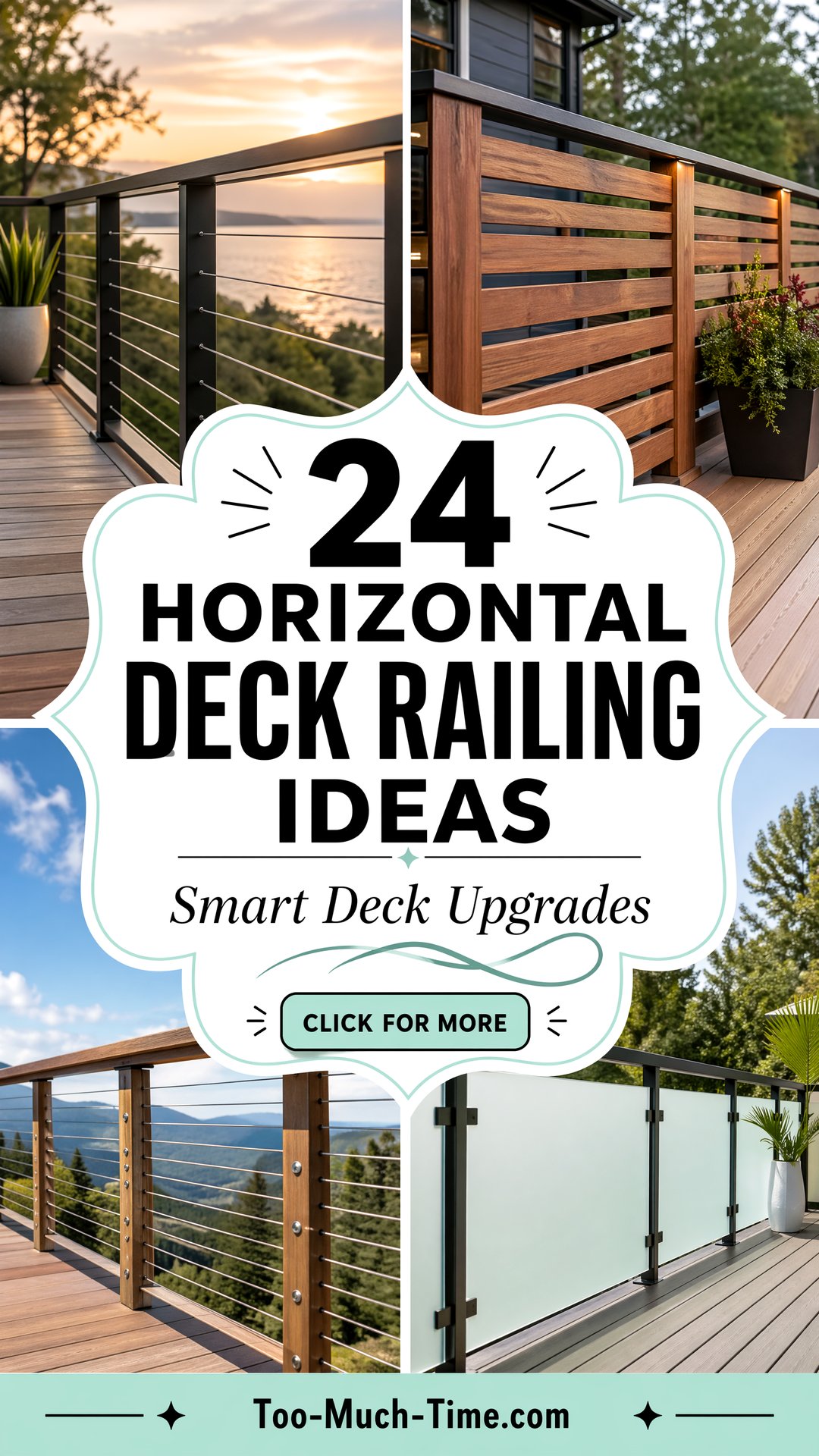 24 Ideas for Decks 24 Horizontal Deck Railing Ideas - 24 Ideas for Decks: 24 Horizontal Deck Railing Ideas