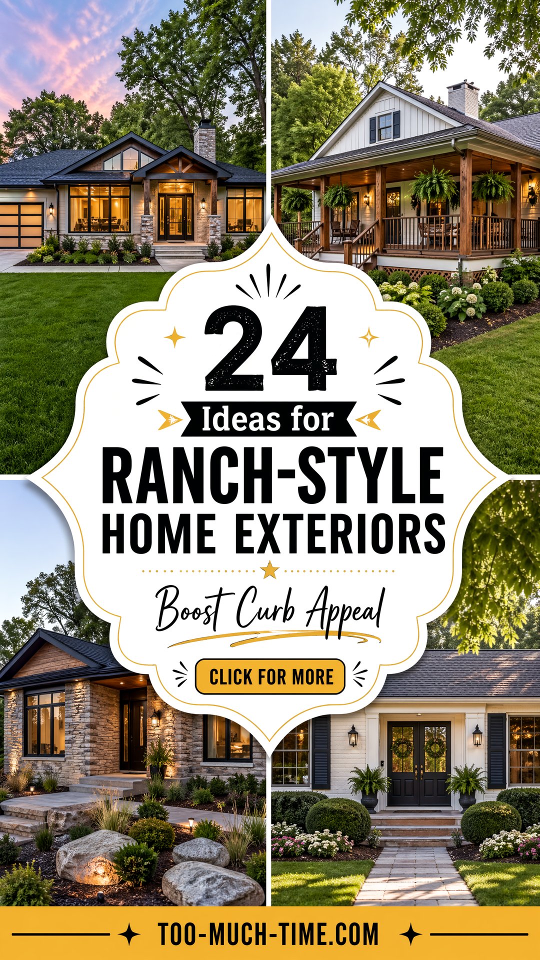24 Ideas for Ranch-style Home Exteriors for Curb Appeal - 24 Ideas for Ranch-style Home Exteriors for Curb Appeal
