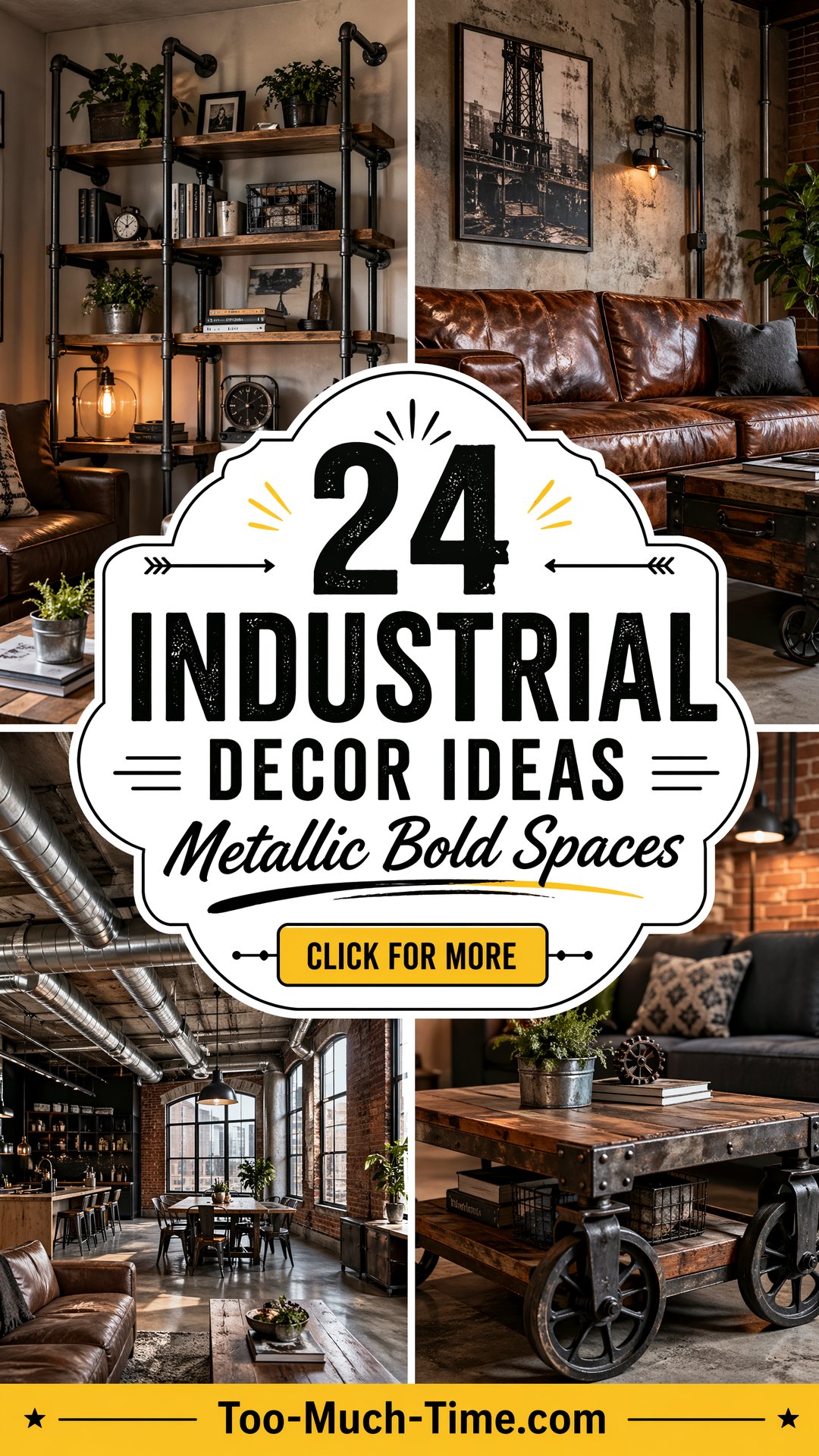 24 Industrial Decor Ideas for Metallic Bold Spaces - 24 Industrial Decor Ideas for Metallic, Bold Spaces