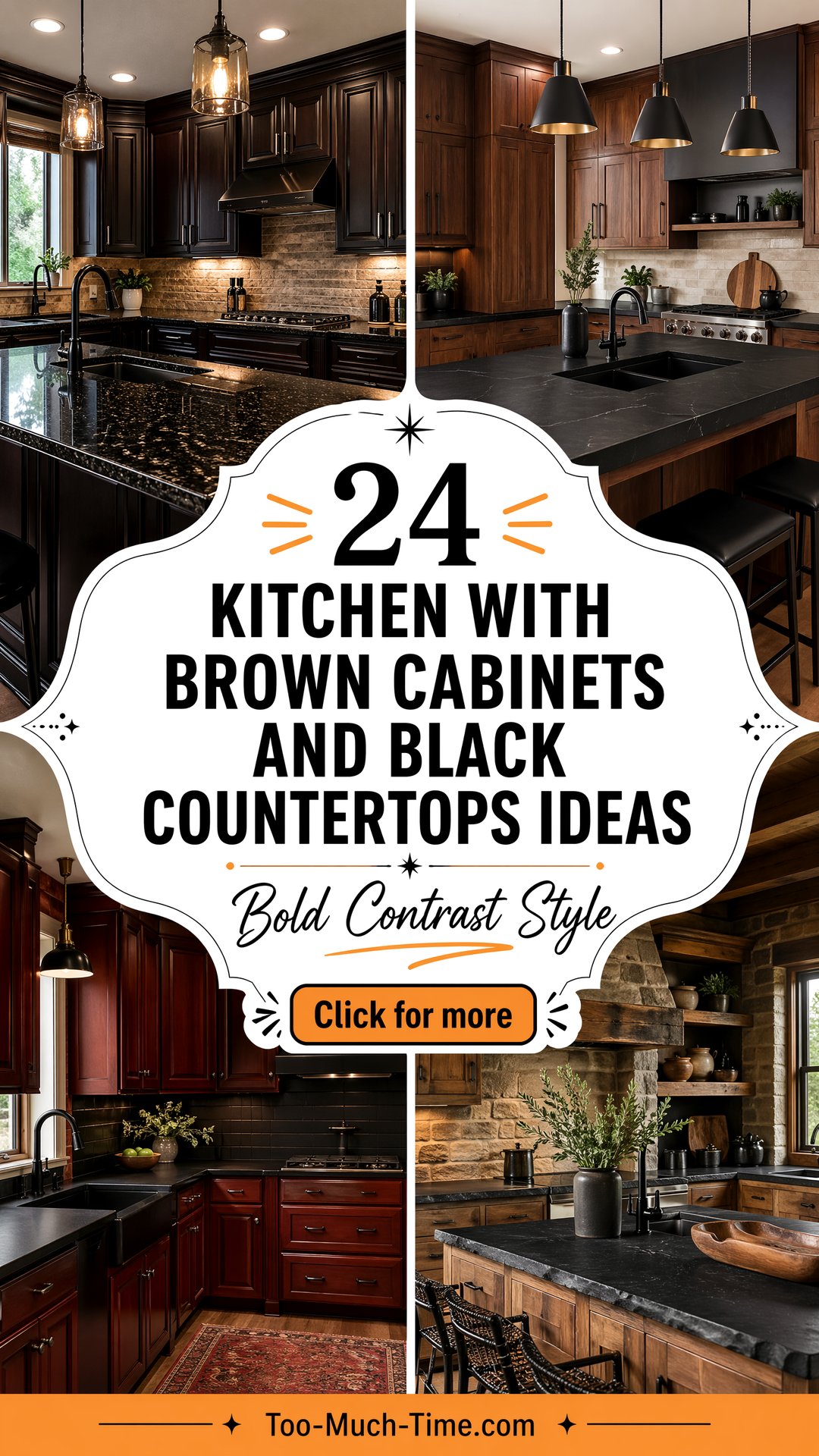 24 Kitchen with Brown Cabinets and Black Countertops Ideas - 24 Kitchen with Brown Cabinets and Black Countertops Ideas