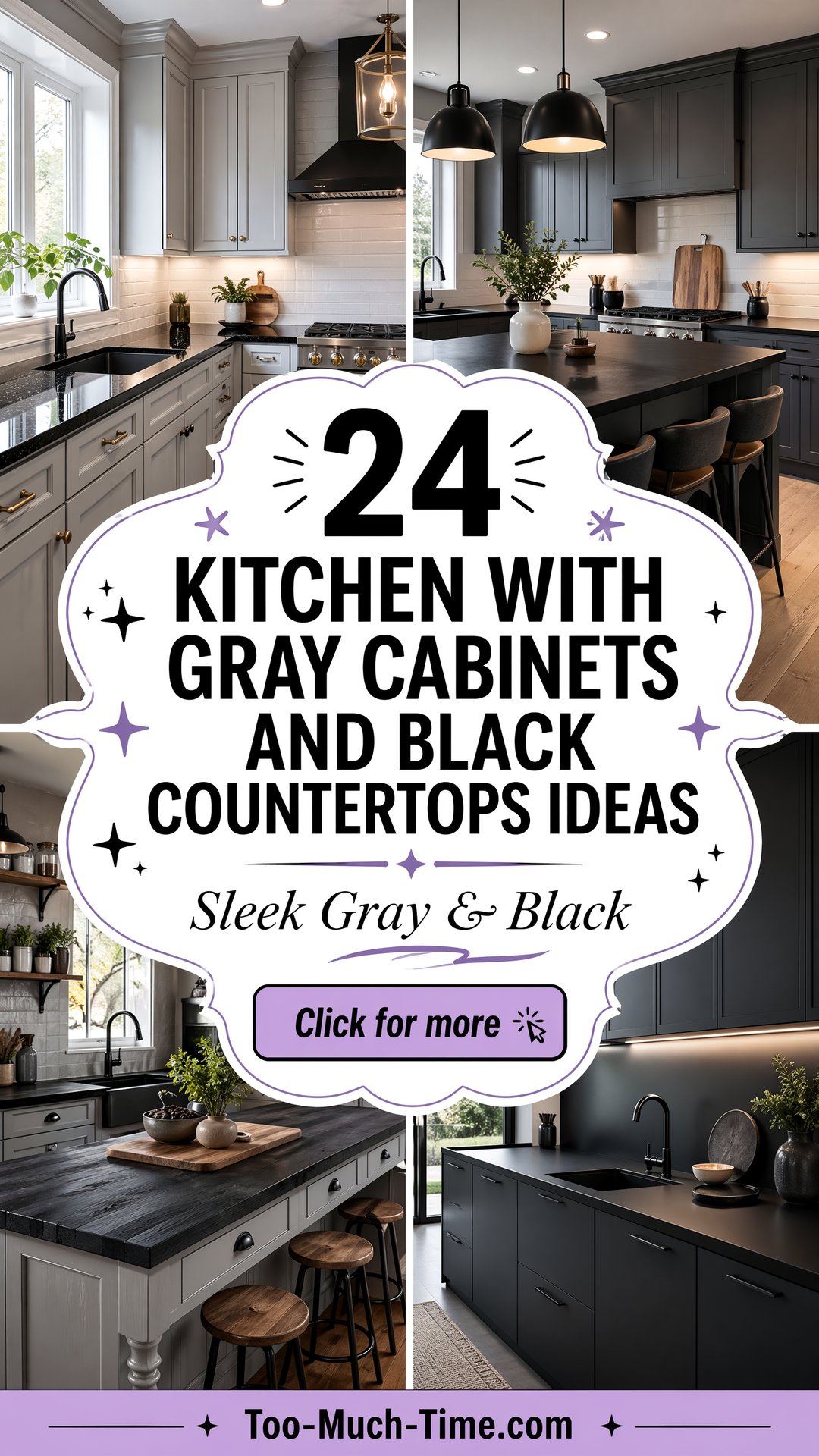 24 Kitchen with Gray Cabinets and Black Countertops Ideas - 24 Kitchen with Gray Cabinets and Black Countertops Ideas