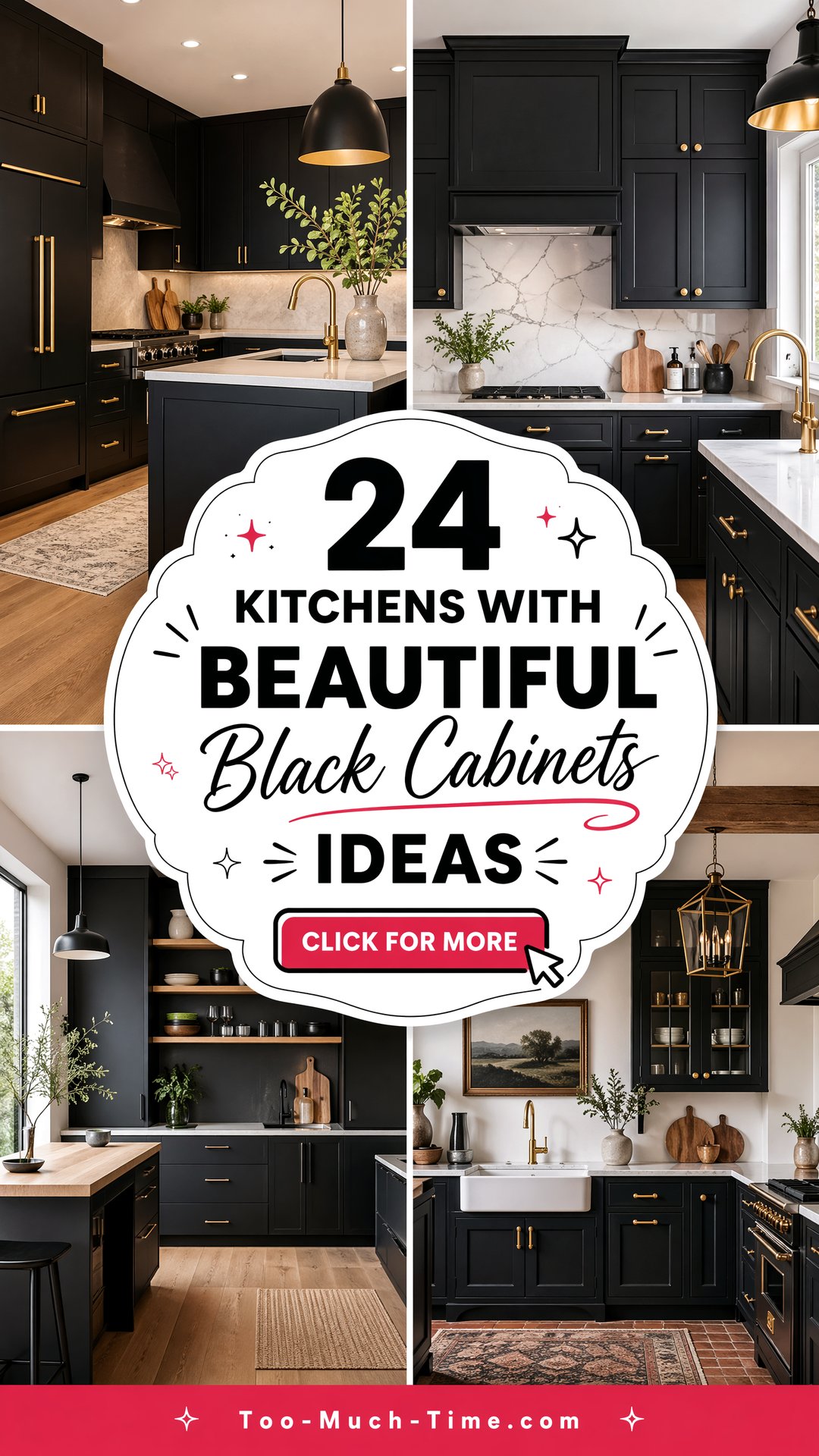 24 Kitchens with Beautiful Black Cabinets in Kitchens - 24 Kitchens with Beautiful Black Cabinets in Kitchens