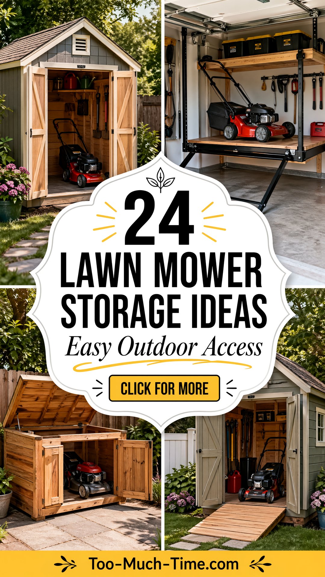 24 Lawn Mower Storage Ideas for Easy Outdoor Access - 24 Lawn Mower Storage Ideas for Easy Outdoor Access