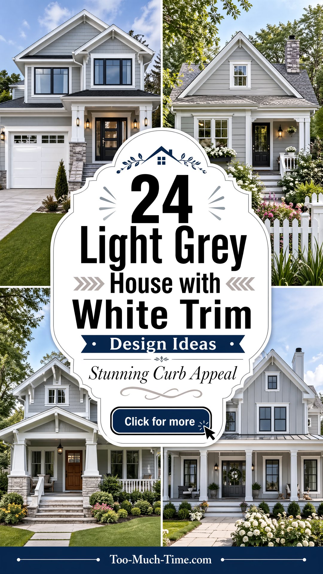 24 Light Grey House with White Trim Design Ideas Tips - 24 Light Grey House with White Trim Design Ideas: Tips