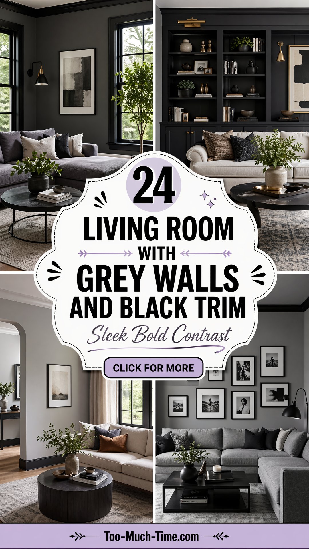 24 Living Room with Grey Walls and Black Trim - Sleek - 24 Living Room with Grey Walls and Black Trim - Sleek