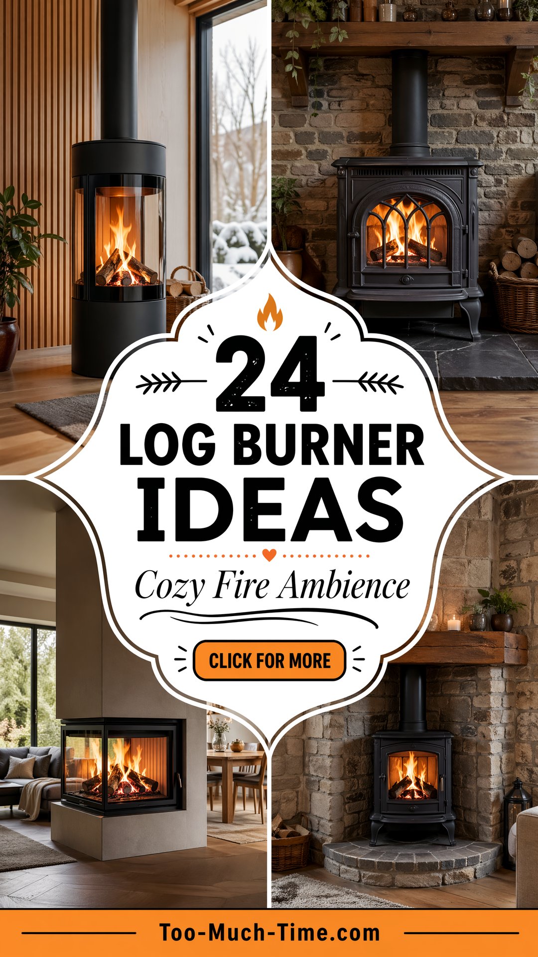 24 Log Burner Ideas - Cozy Fireplace Ambience Ideas - 24 Log Burner Ideas - Cozy Fireplace Ambience Ideas