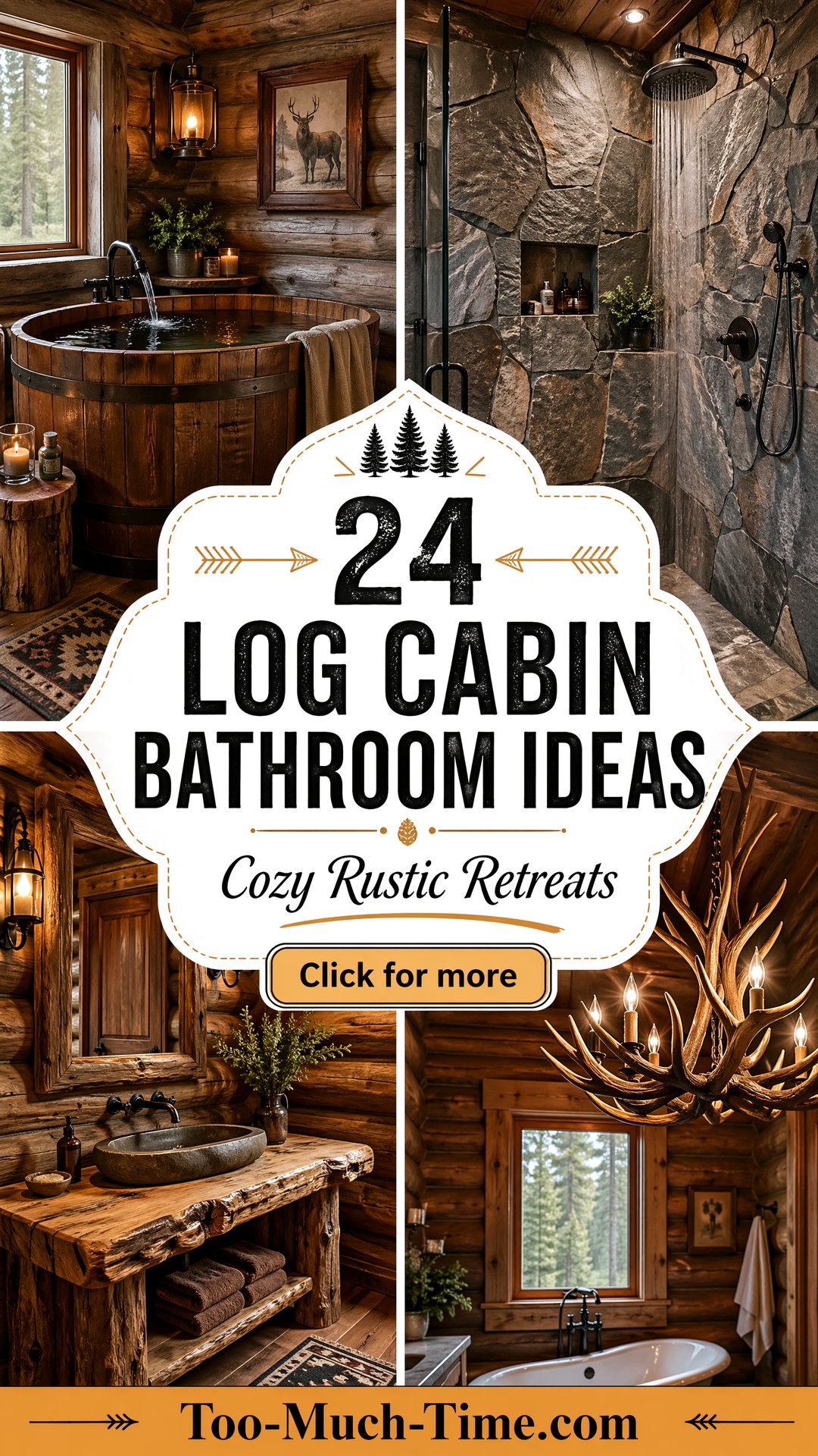 24 Log Cabin Bathroom Ideas - Cozy Rustic Retreat Tips - 24 Log Cabin Bathroom Ideas - Cozy, Rustic Retreat Tips