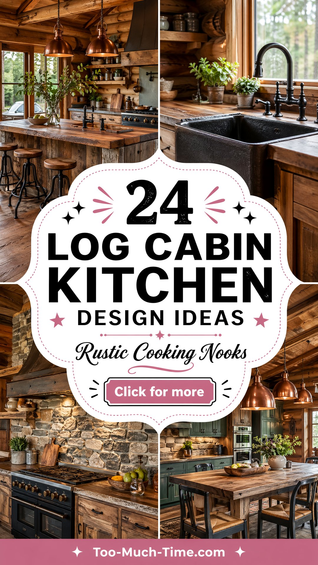 24 Log Cabin Kitchen Design Ideas - Rustic Cooking Nook - 24 Log Cabin Kitchen Design Ideas - Rustic Cooking Nook