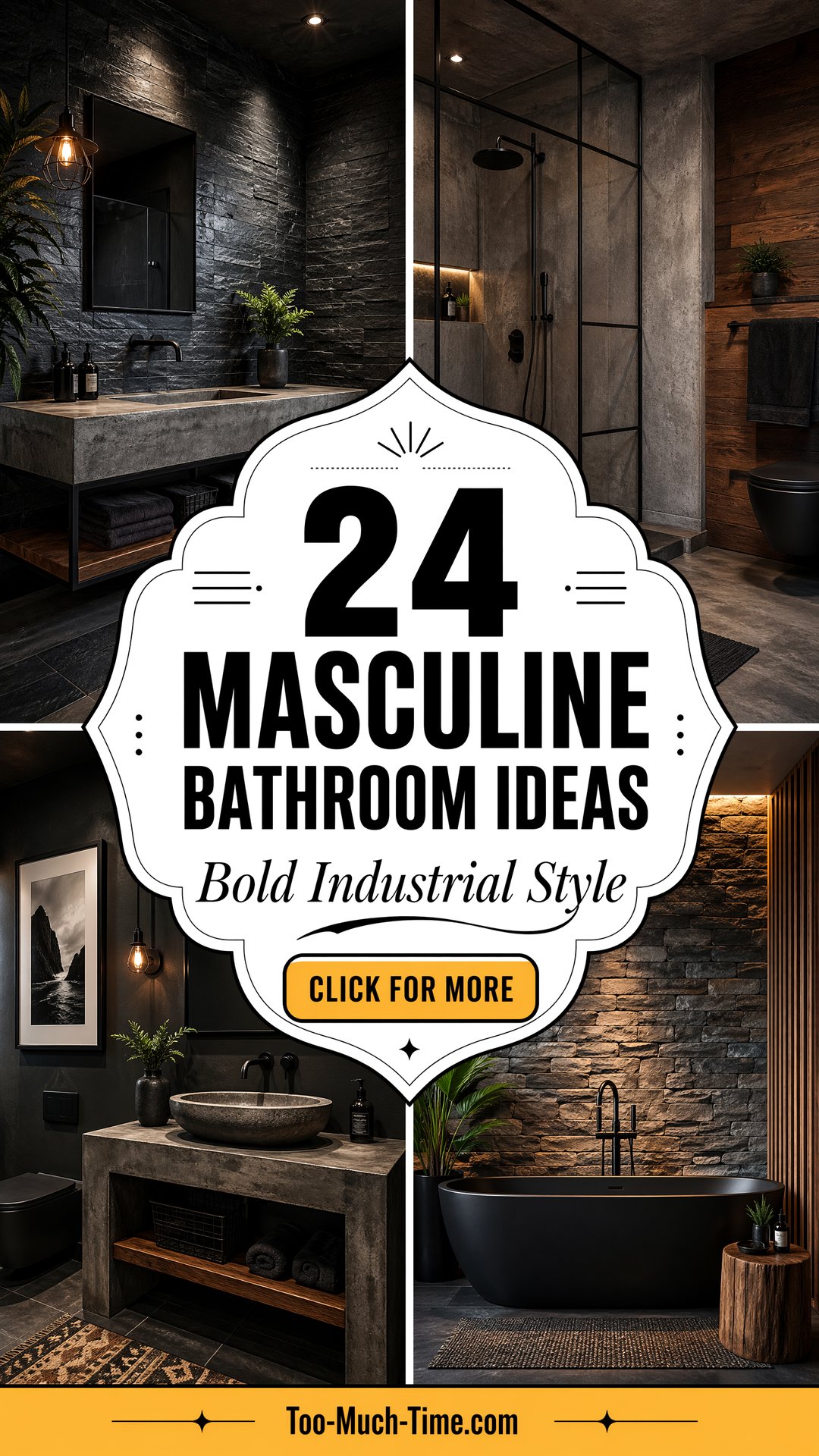 24 Masculine Bathroom Ideas Bold Industrial Style - 24 Masculine Bathroom Ideas: Bold, Industrial Style