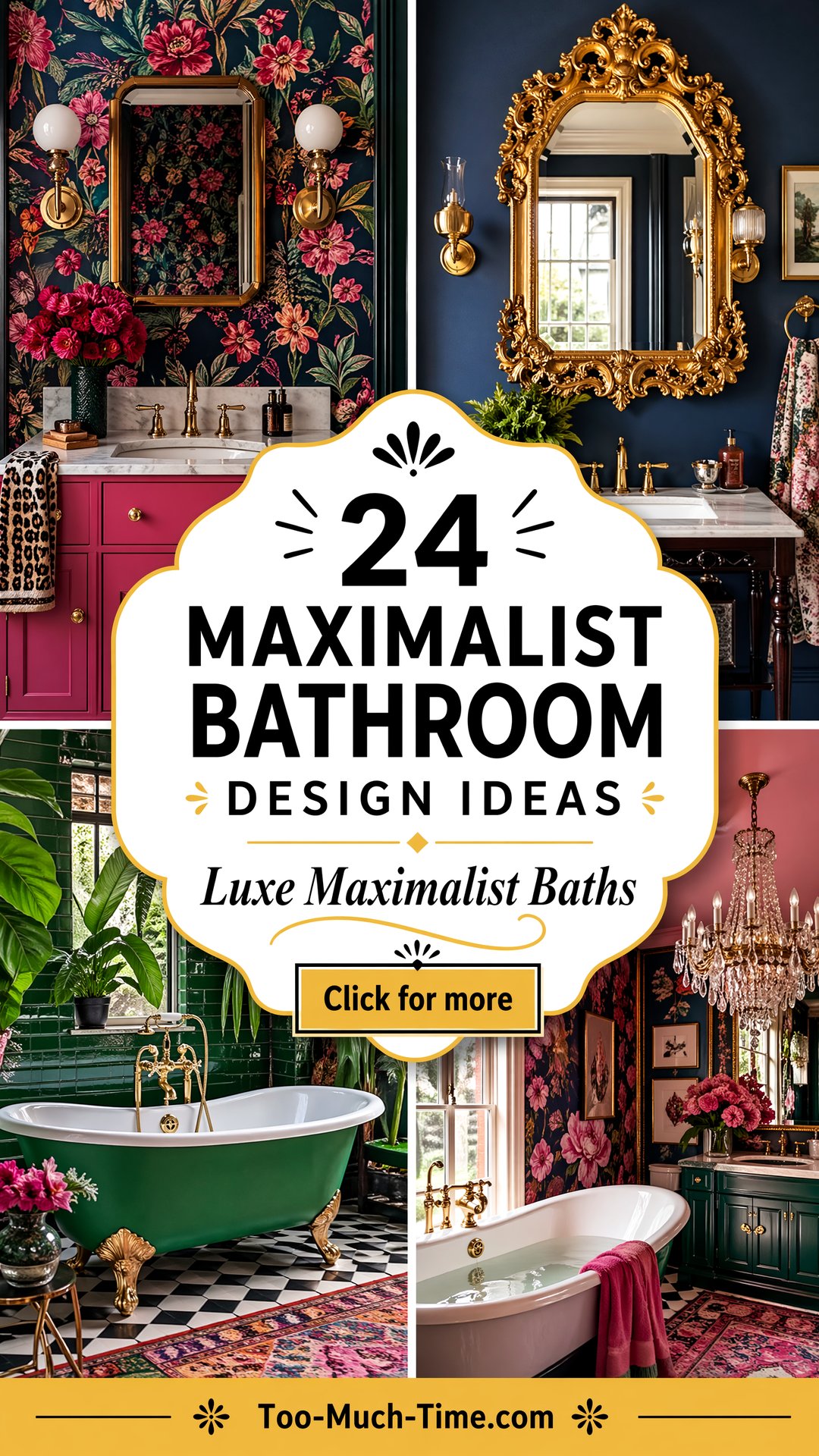 24 Maximalist Bathroom Design Ideas for Luxe Baths - 24 Maximalist Bathroom Design Ideas for Luxe Baths