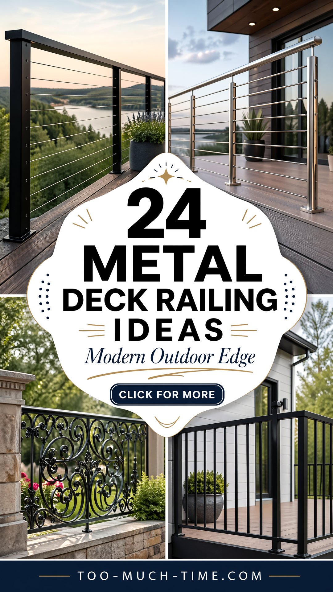 24 Metal Deck Railing Ideas for Modern Outdoor Spaces - 24 Metal Deck Railing Ideas for Modern Outdoor Spaces