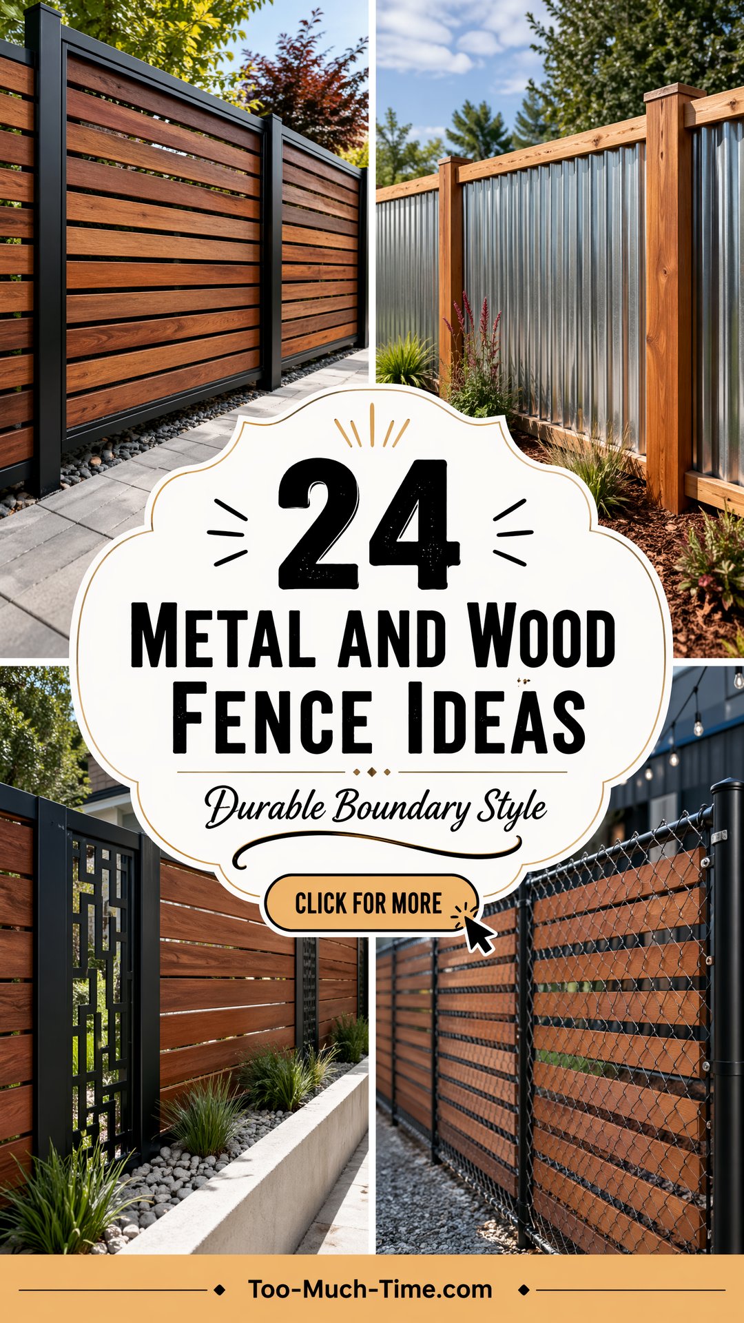 24 Metal and Wood Fence Ideas for Durable Stylish Boundaries - 24 Metal and Wood Fence Ideas for Durable, Stylish Boundaries