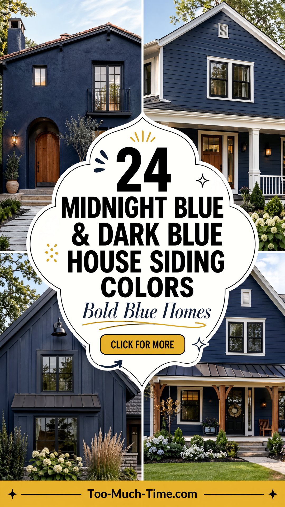 24 Midnight Blue and Dark Blue House Siding Colors - 24 Midnight Blue & Dark Blue House Siding Colors