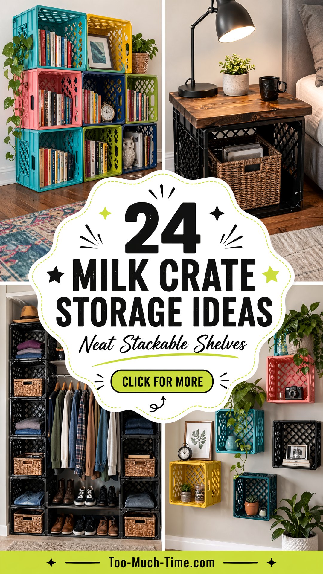 24 Milk Crate Storage Ideas for Neat Stackable Shelves - 24 Milk Crate Storage Ideas for Neat, Stackable Shelves