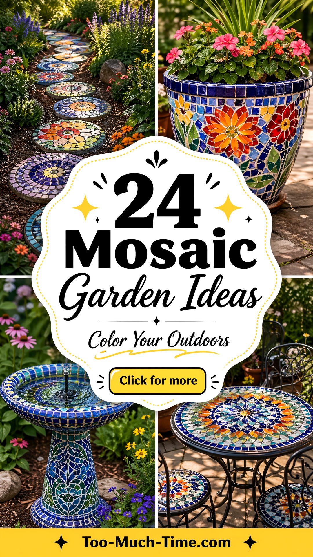24 Mosaic Garden Ideas to Brighten Outdoor Spaces - 24 Mosaic Garden Ideas to Brighten Outdoor Spaces