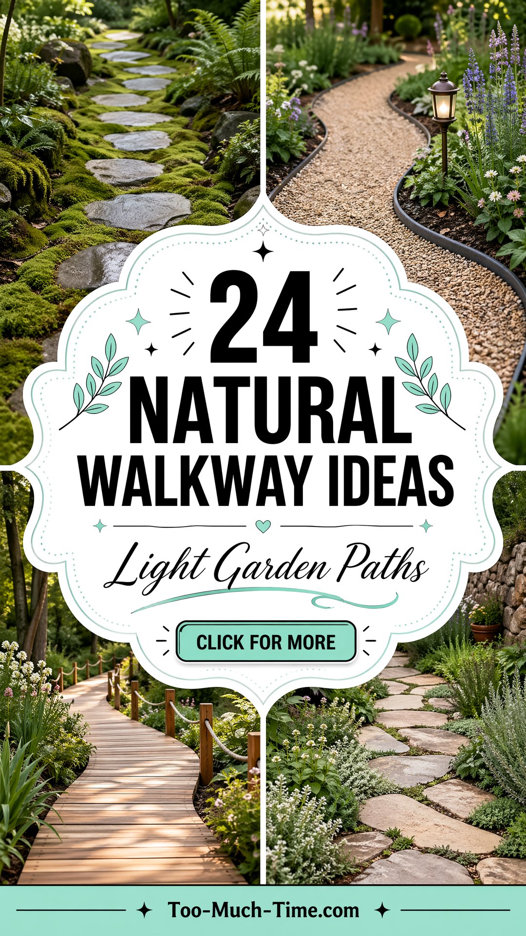 24 Natural Walkway Ideas to Light Outdoor Garden Paths - 24 Natural Walkway Ideas to Light Outdoor Garden Paths