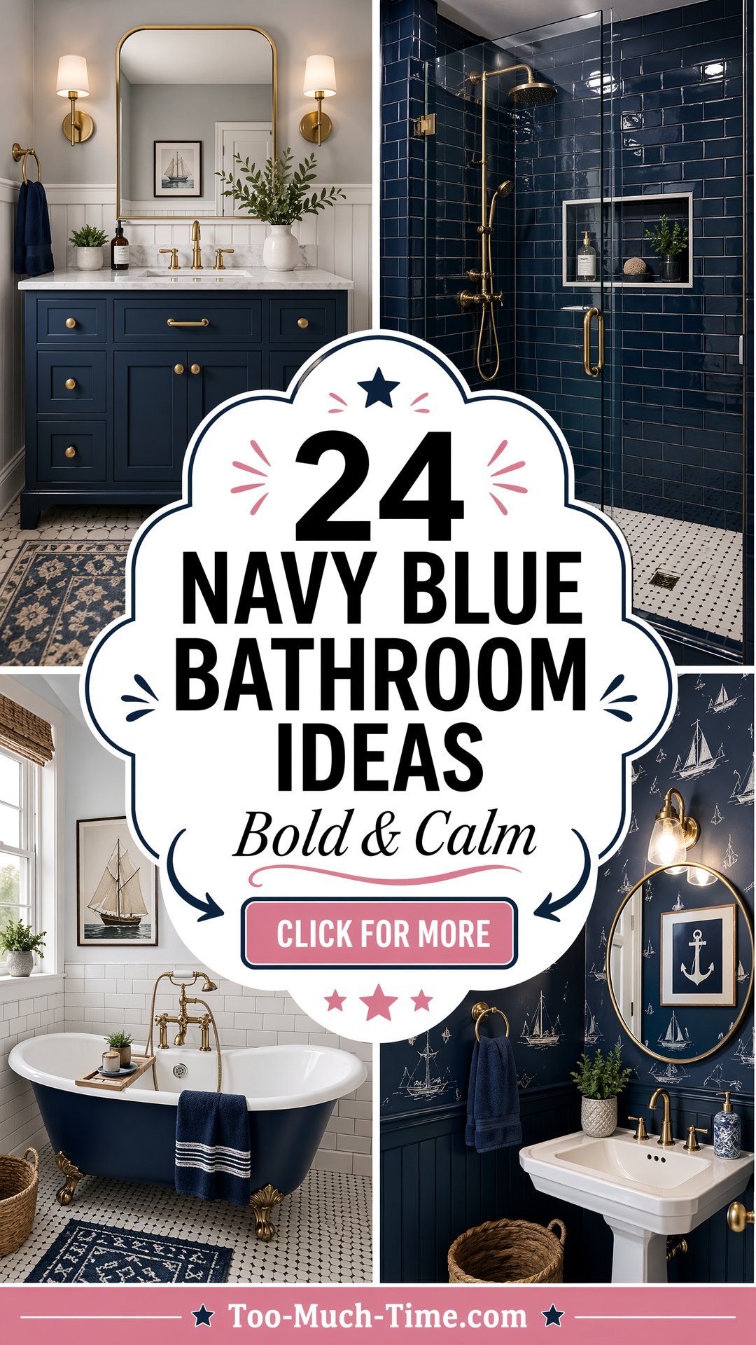 24 Navy Blue Bathroom Ideas for Bold Calming Retreats - 24 Navy Blue Bathroom Ideas for Bold, Calming Retreats