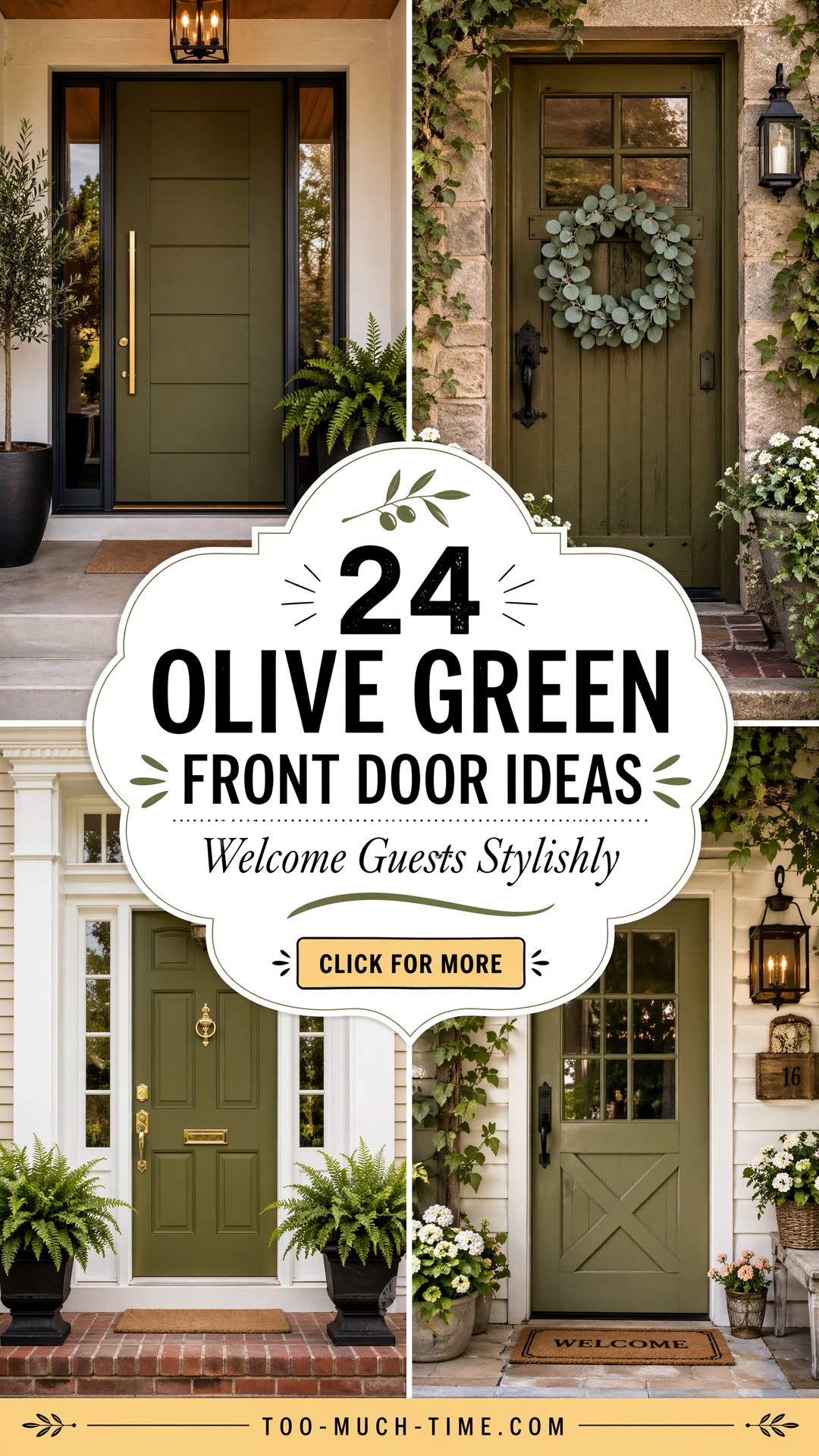 24 Olive Green Front Door Ideas That Welcome Guests - 24 Olive Green Front Door Ideas That Welcome Guests
