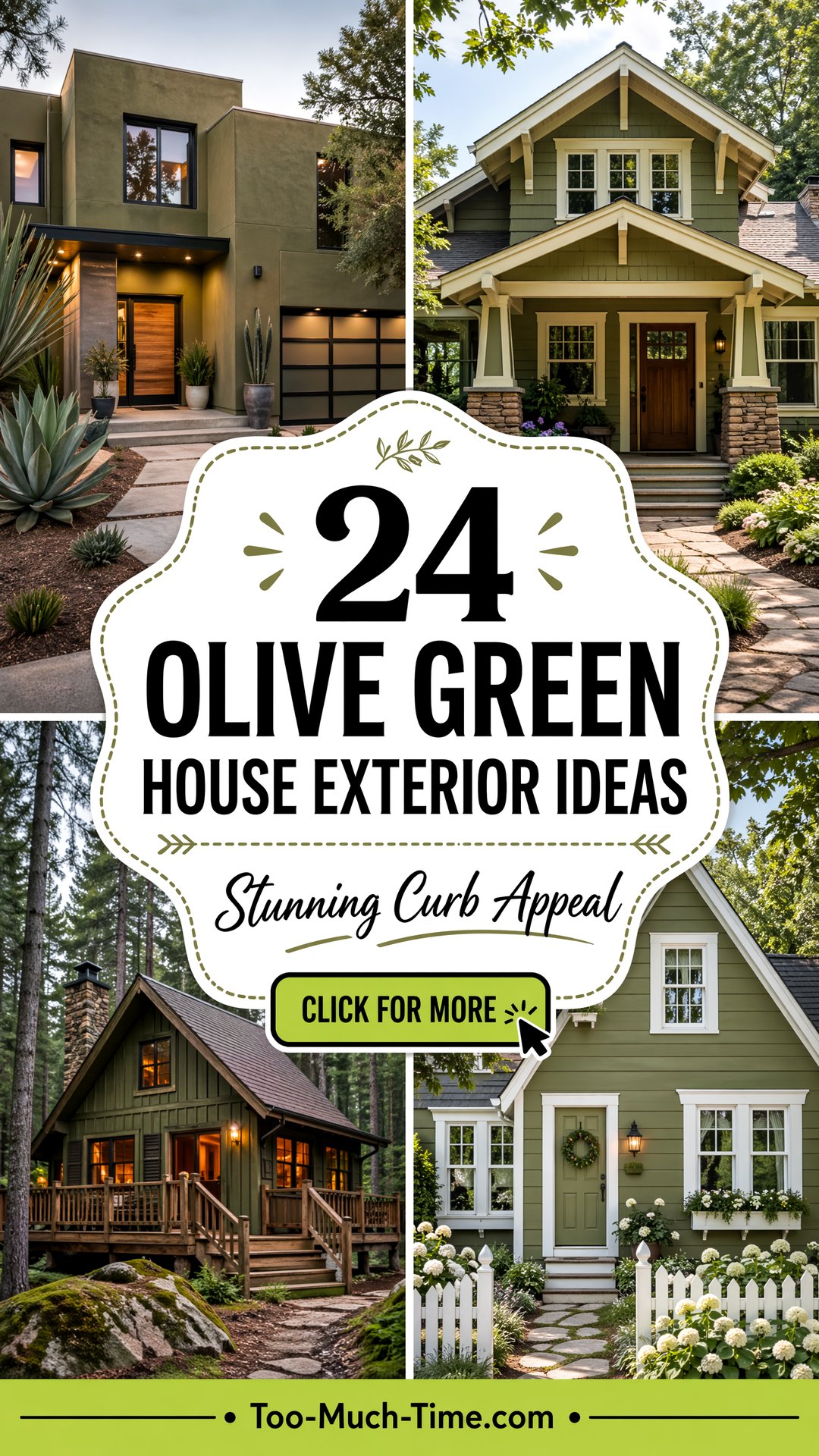 24 Olive Green House Exterior Ideas for Curb Appeal - 24 Olive Green House Exterior Ideas for Curb Appeal