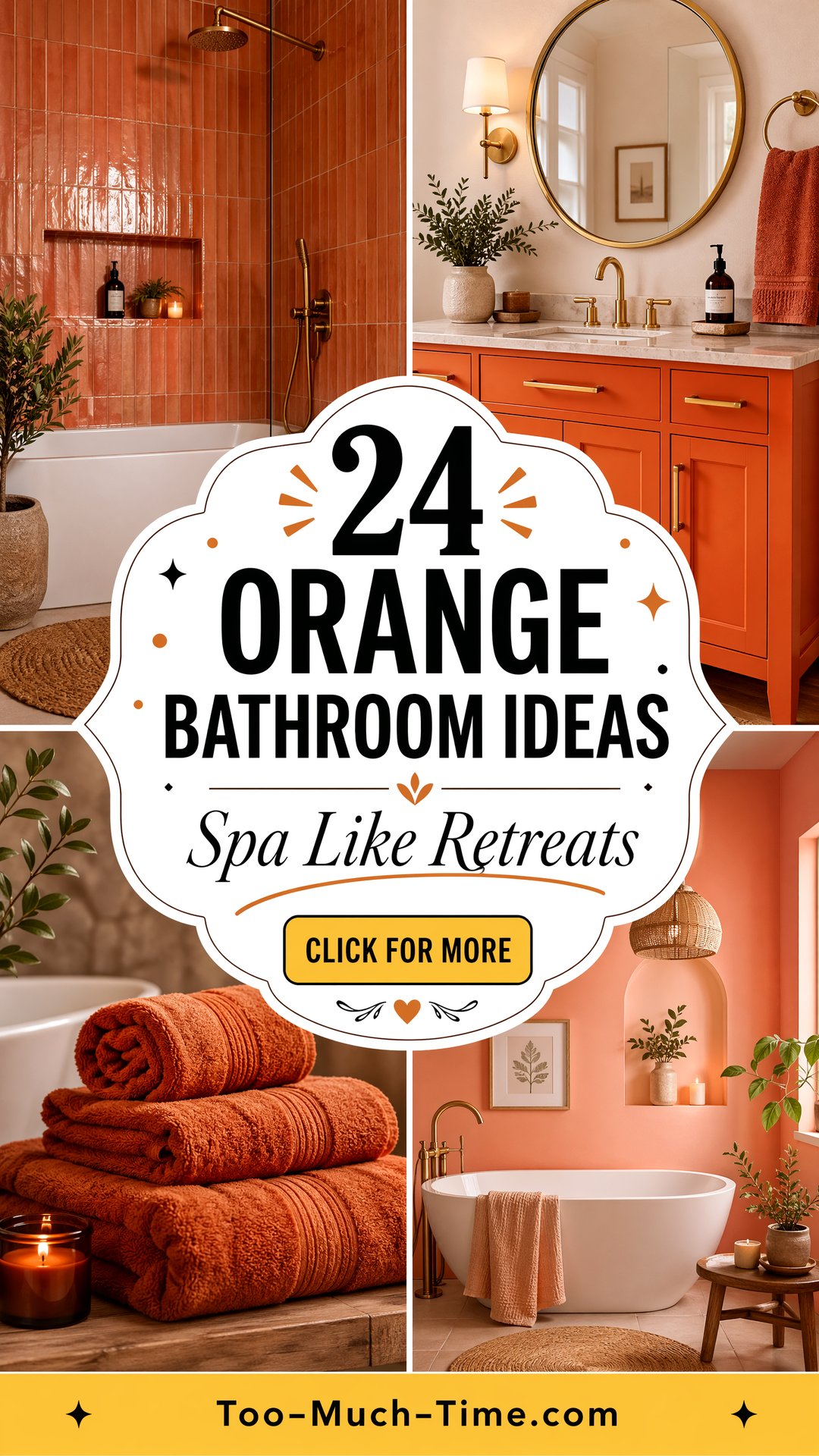24 Orange Bathroom Ideas for a Spa-like Bath Retreat - 24 Orange Bathroom Ideas for a Spa-like Bath Retreat
