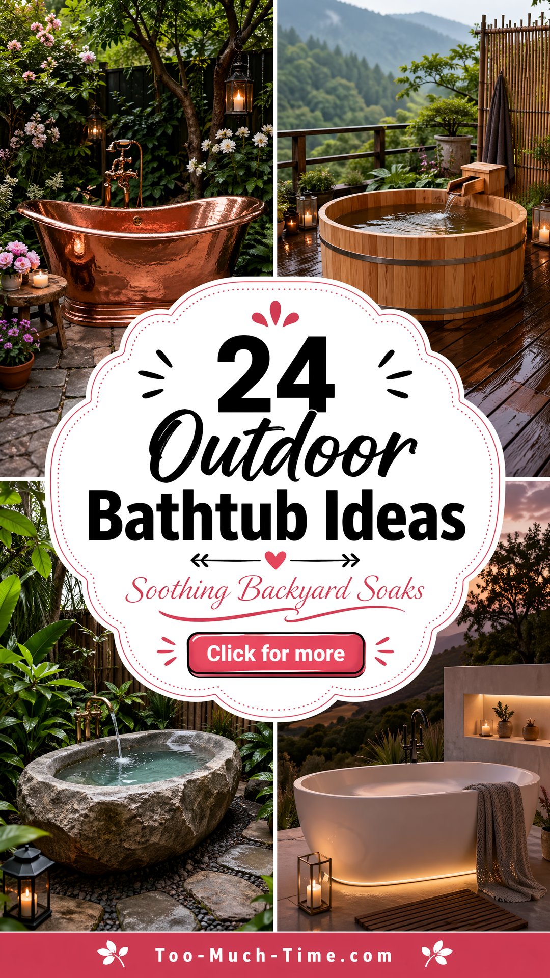 24 Outdoor Bathtub Ideas for Soothing Backyard Baths - 24 Outdoor Bathtub Ideas for Soothing Backyard Baths