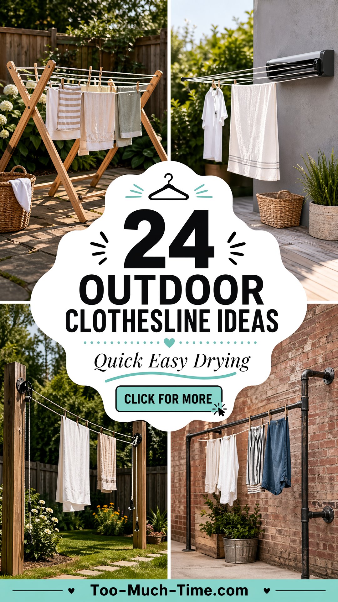 24 Outdoor Clothesline Ideas for Quick Easy Outdoor Use - 24 Outdoor Clothesline Ideas for Quick, Easy Outdoor Use