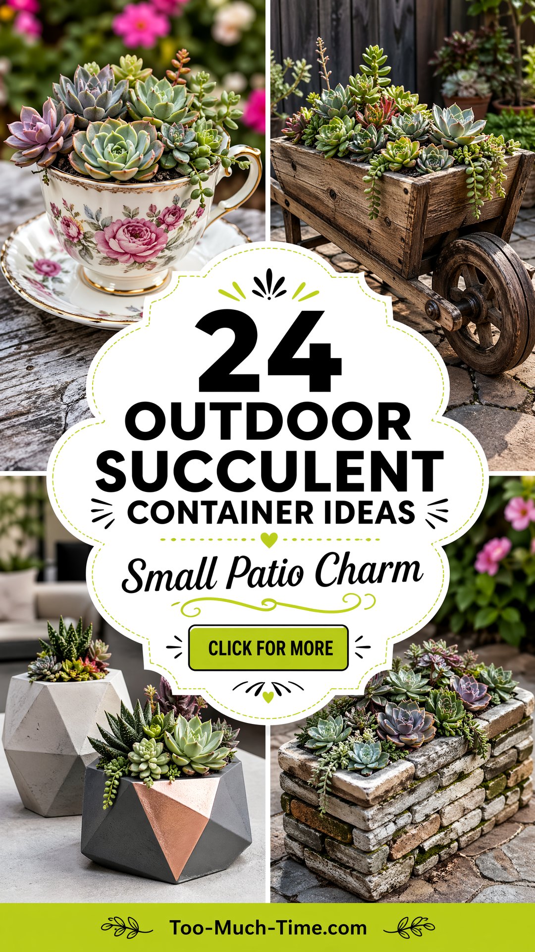 24 Outdoor Succulent Container Ideas for Small Patios - 24 Outdoor Succulent Container Ideas for Small Patios