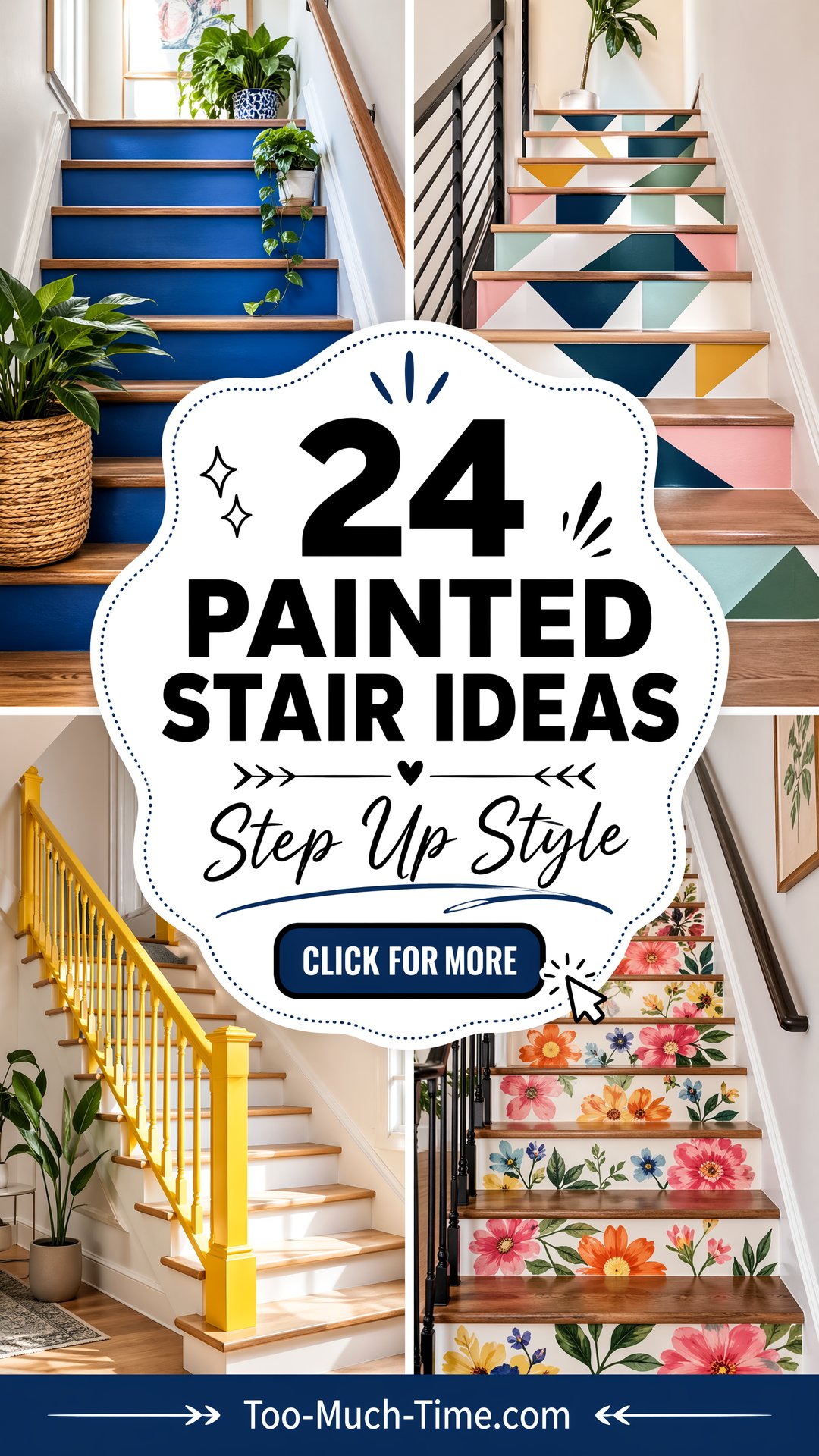 24 Painted Stair Ideas Colorful Risers and Guardrails - 24 Painted Stair Ideas: Colorful Risers and Guardrails