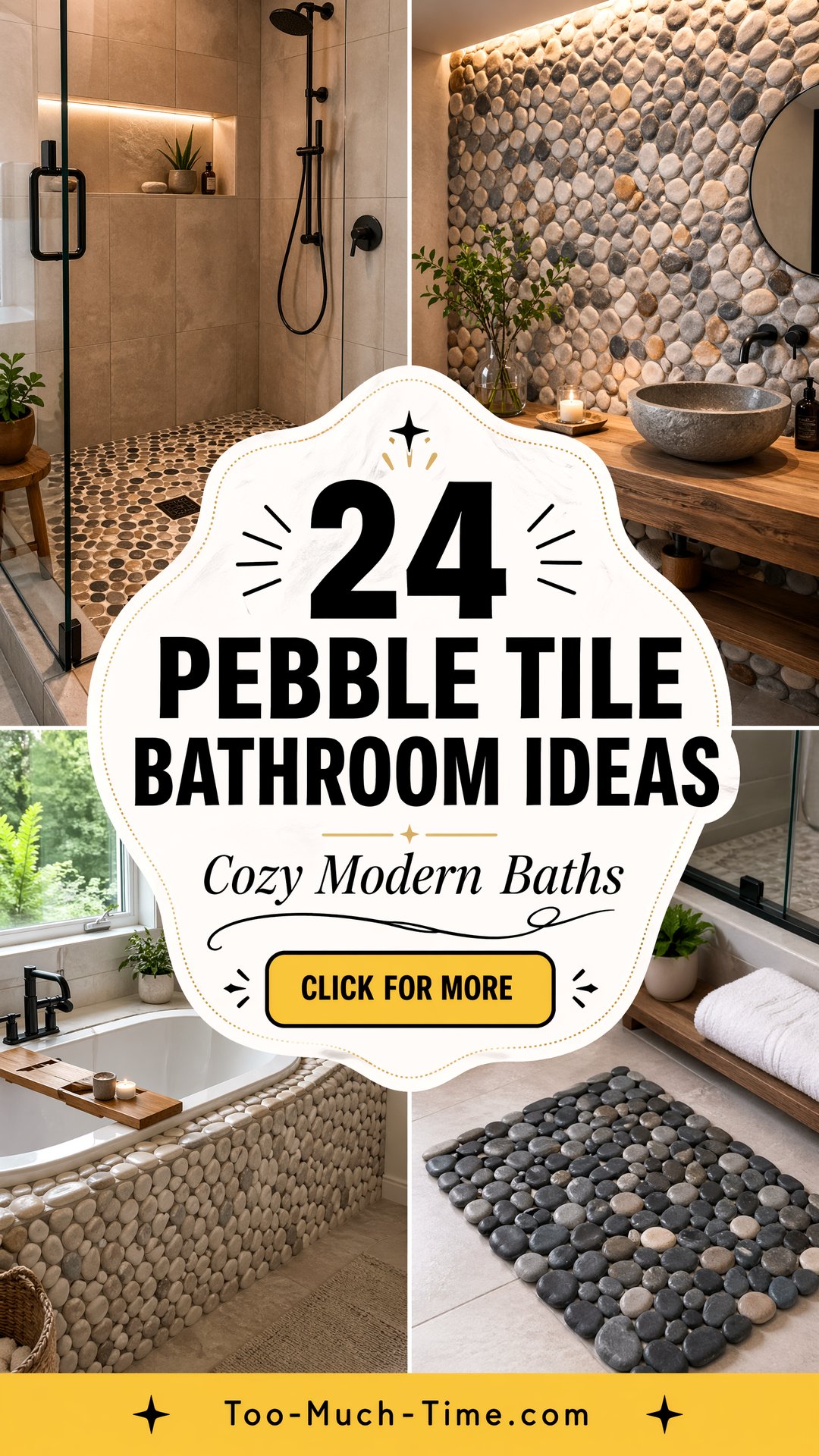 24 Pebble Tile Bathroom Ideas for Cozy Modern Baths - 24 Pebble Tile Bathroom Ideas for Cozy Modern Baths