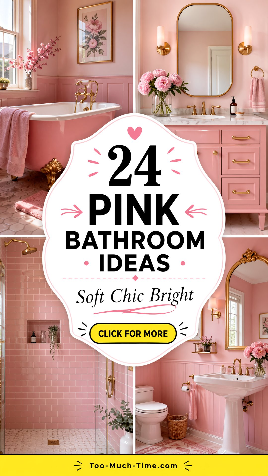 24 Pink Bathroom Ideas for a Soft Chic and Bright Vibe - 24 Pink Bathroom Ideas for a Soft, Chic and Bright Vibe