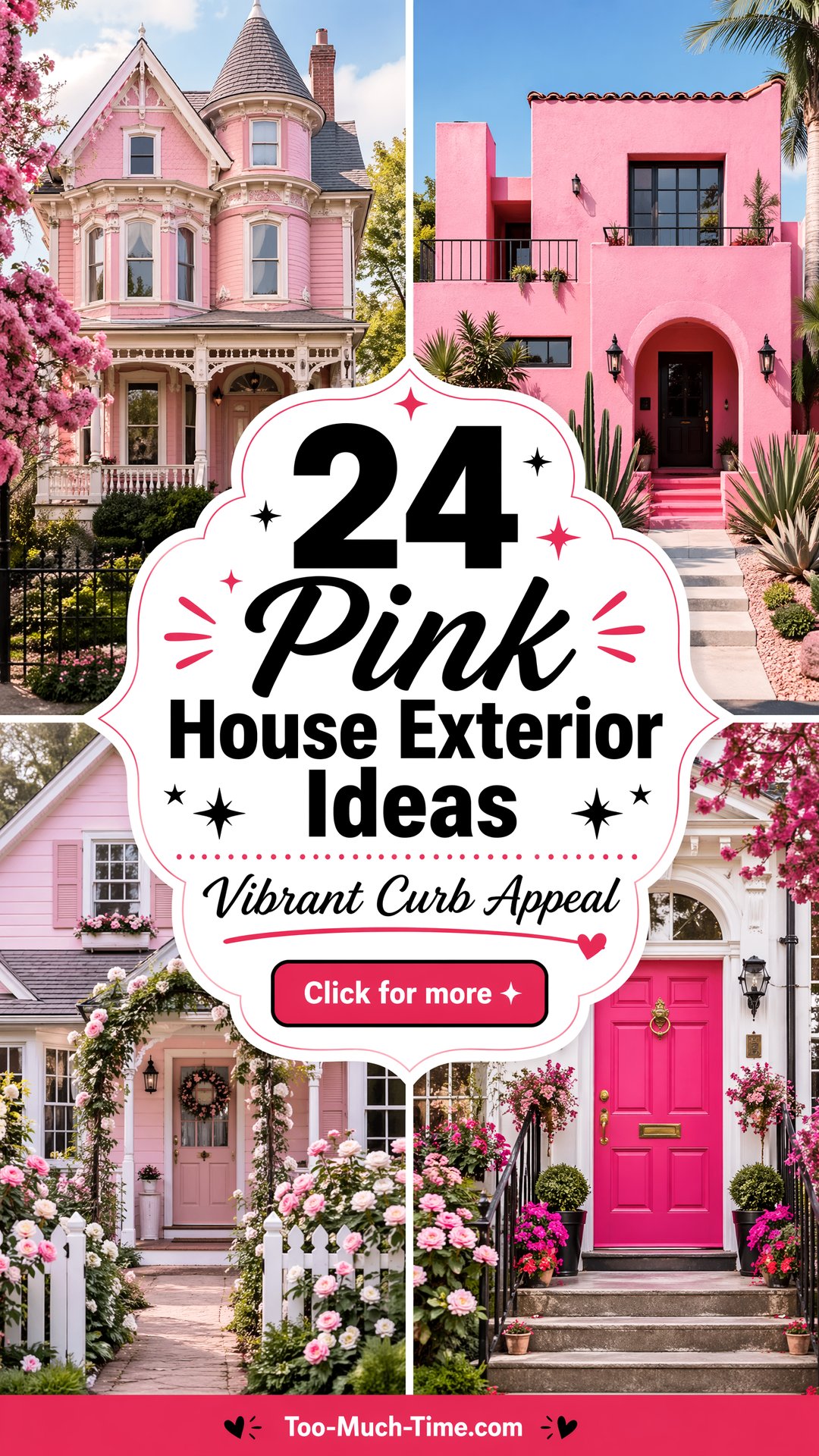 24 Pink House Exterior Ideas for a Vibrant Curb Appeal - 24 Pink House Exterior Ideas for a Vibrant Curb Appeal