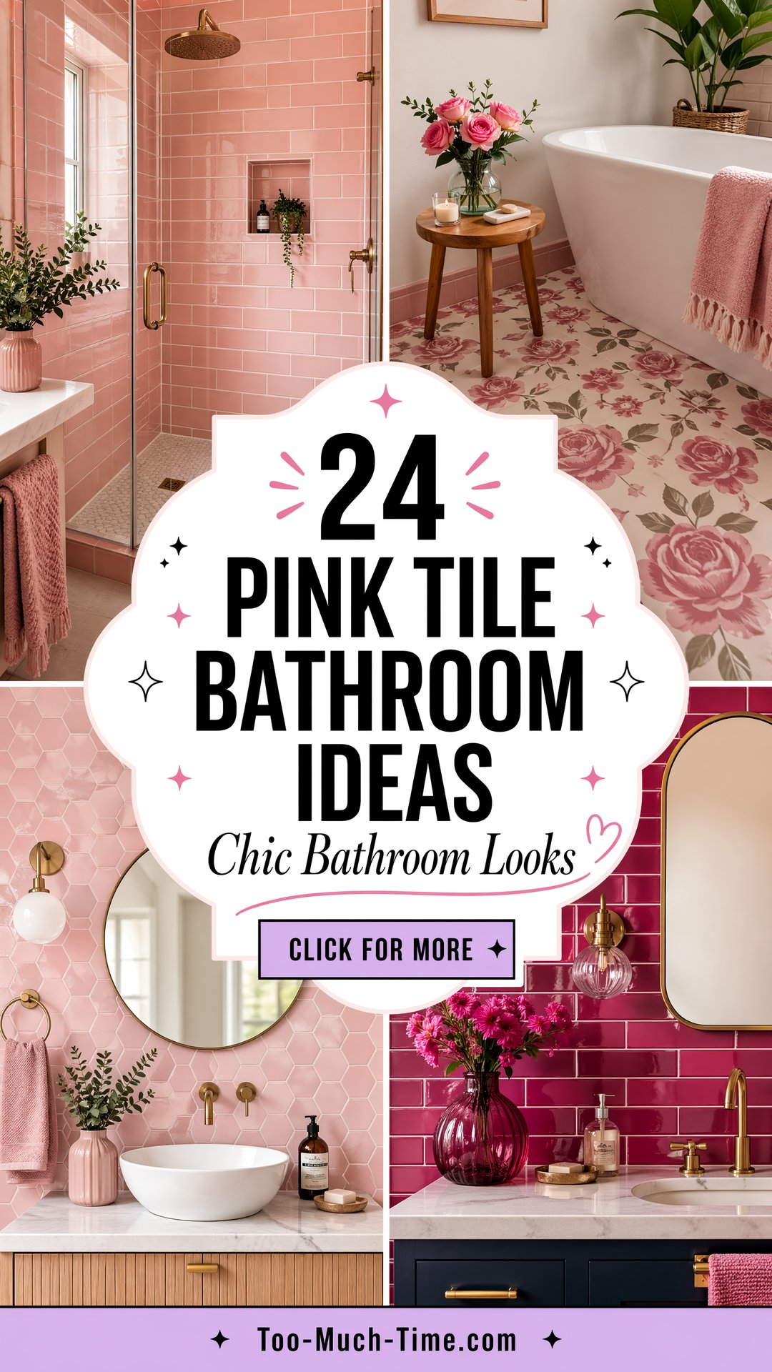 24 Pink Tile Bathroom Ideas for a Chic Bathroom Look - 24 Pink Tile Bathroom Ideas for a Chic Bathroom Look